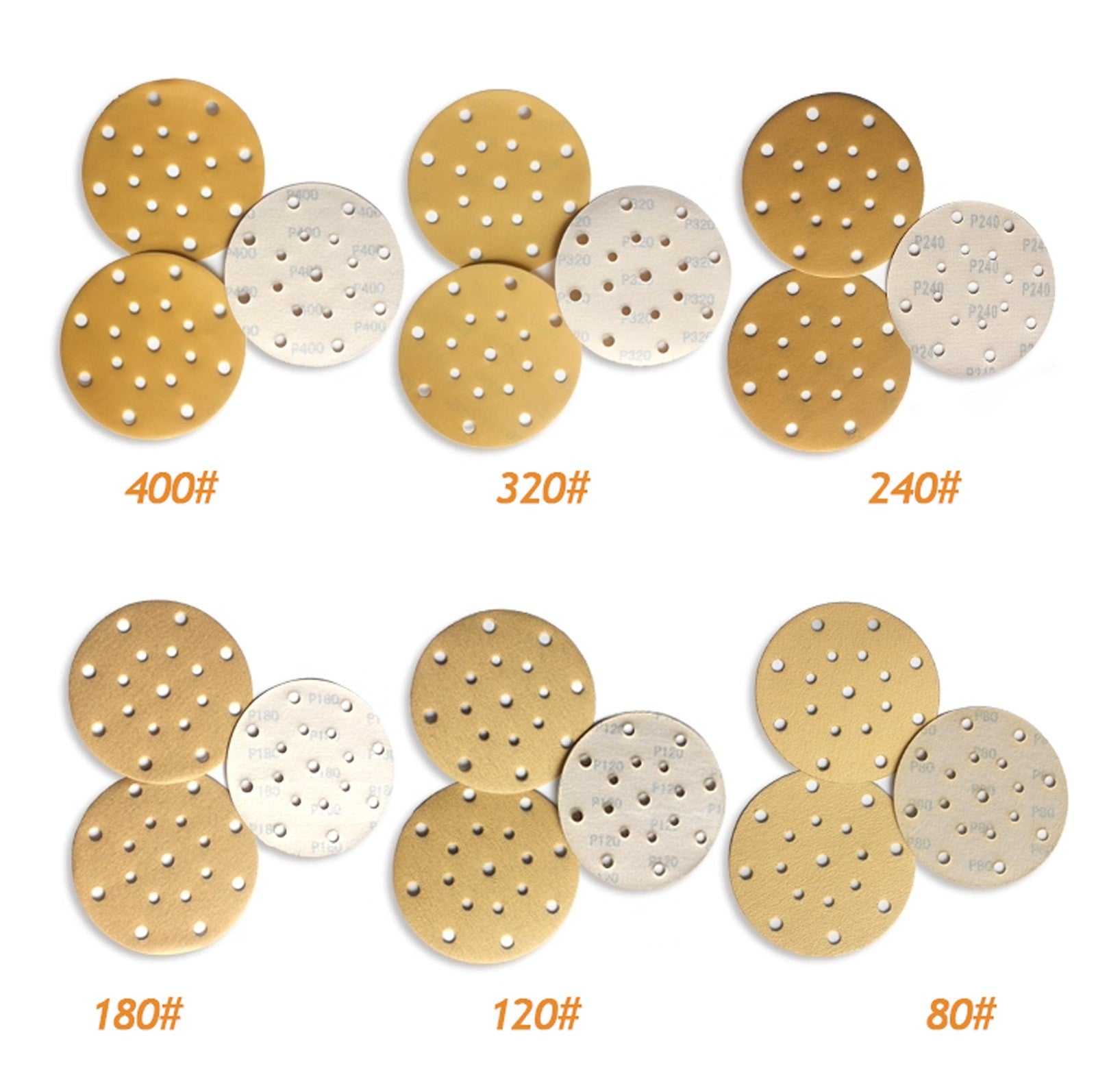 150mm 6" Sanding Discs Sandpaper Hook & Loop Pads 17 Hole for Festool P40-P1000