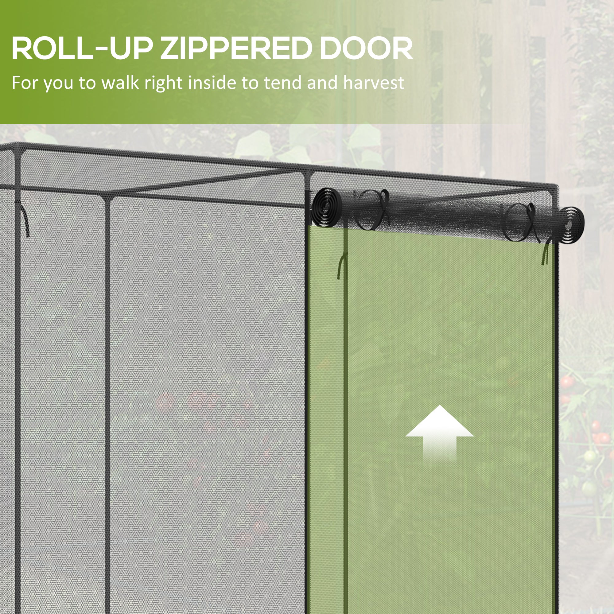 6' x 3' Crop Cage, Plant Protection Tent with Zippered Doors for Vegetable Garden, Backyard, Black