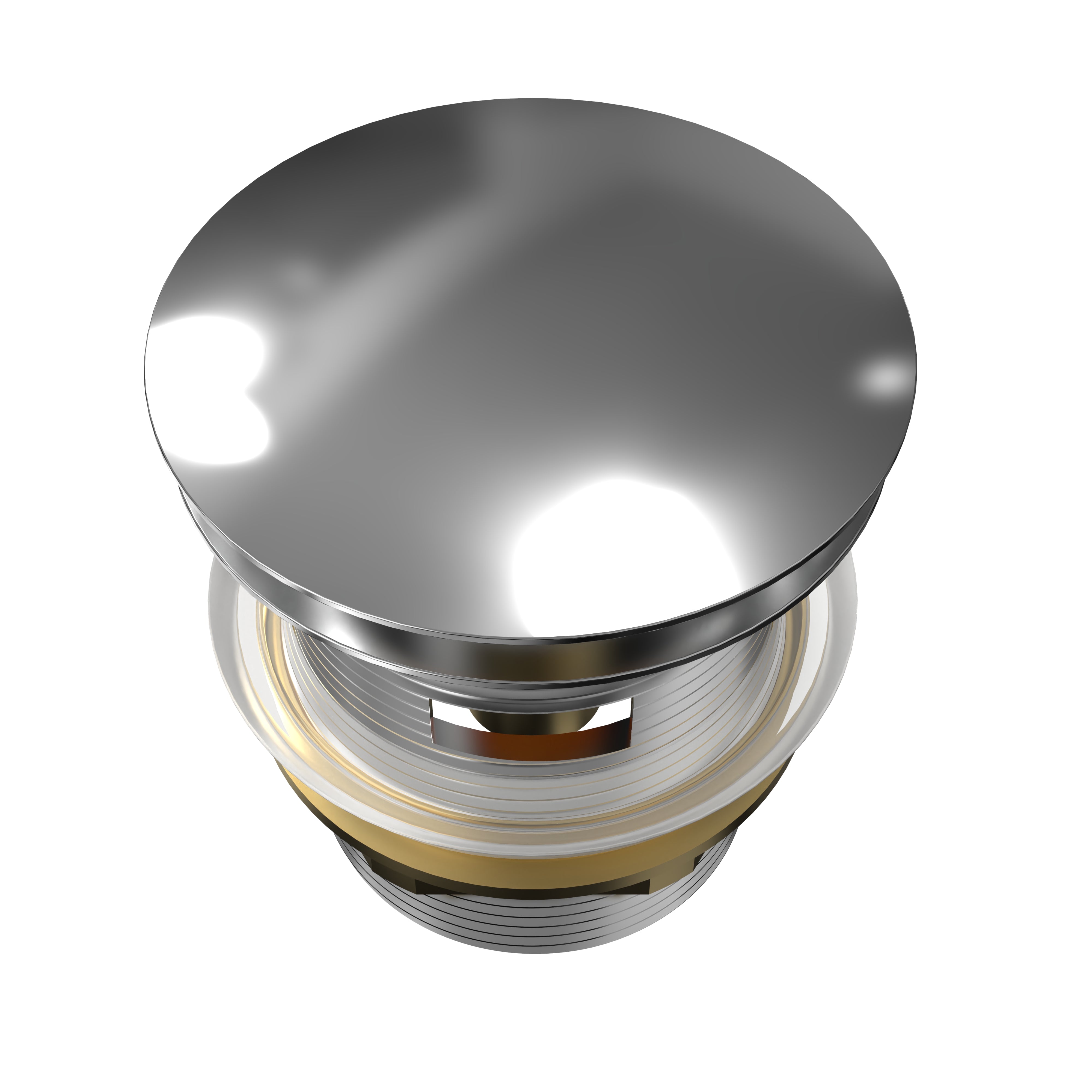 Chrome Pop-Up Bathtub Drain – Brass Cover for Stone Resin Freestanding Tubs, Push-Type