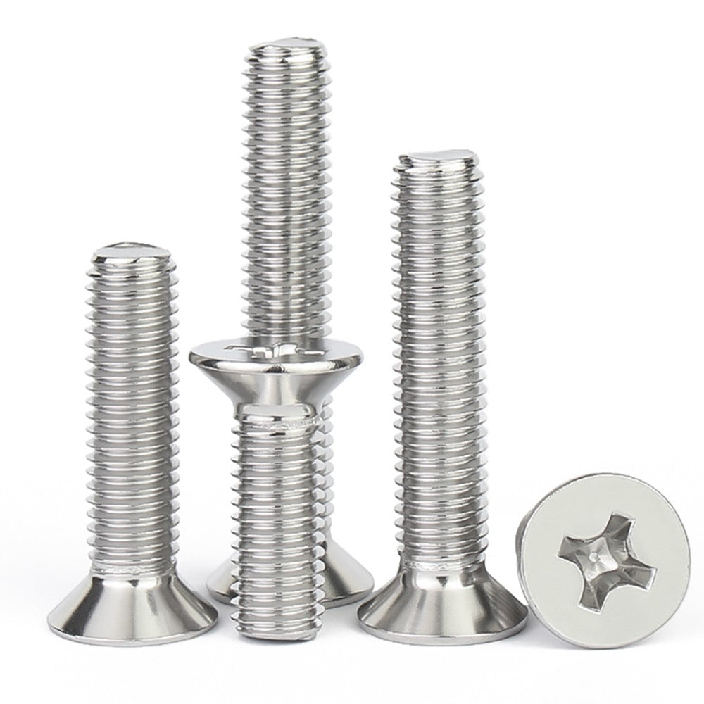 M2–M8 A4 Stainless Steel Phillips Countersunk Screws – Marine Grade, DIN 965, Fully Threaded (3–100mm)