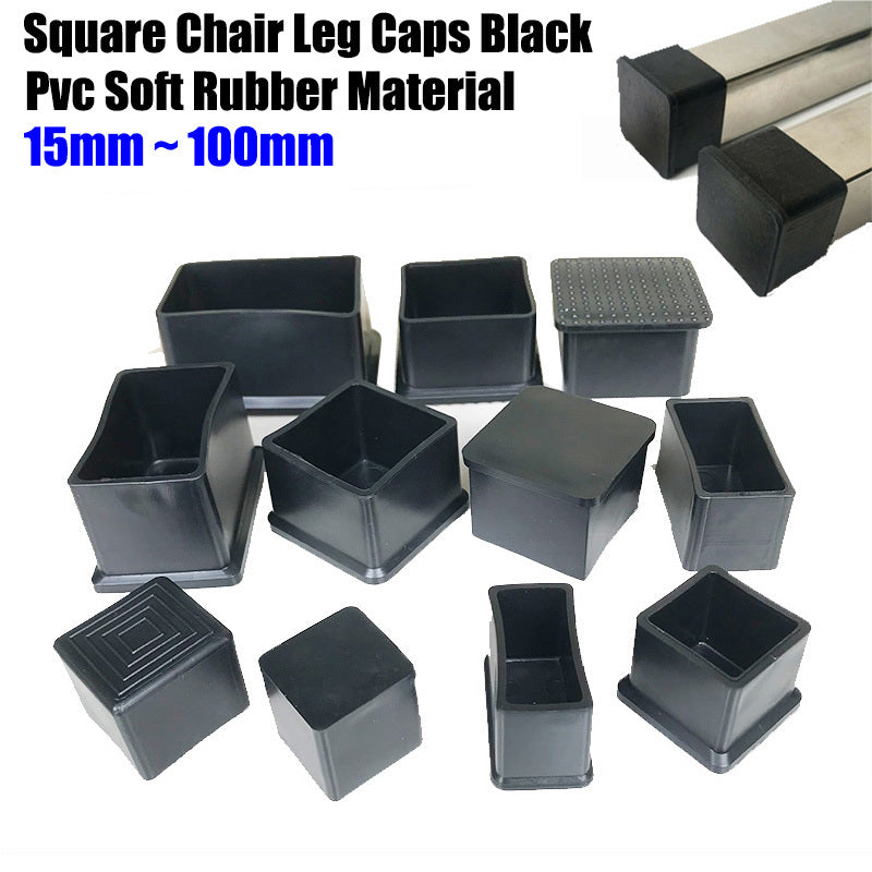 HomeDIYer PVC Rubber Rectangle End Caps for furniture and tubing protection