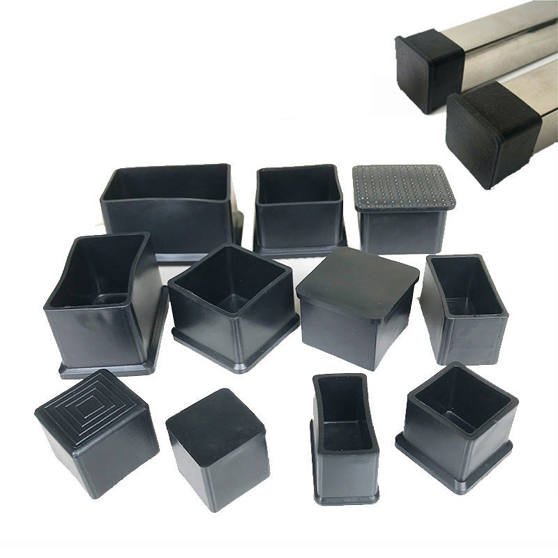 HomeDIYer PVC Rubber Rectangle End Caps for furniture and tubing protection