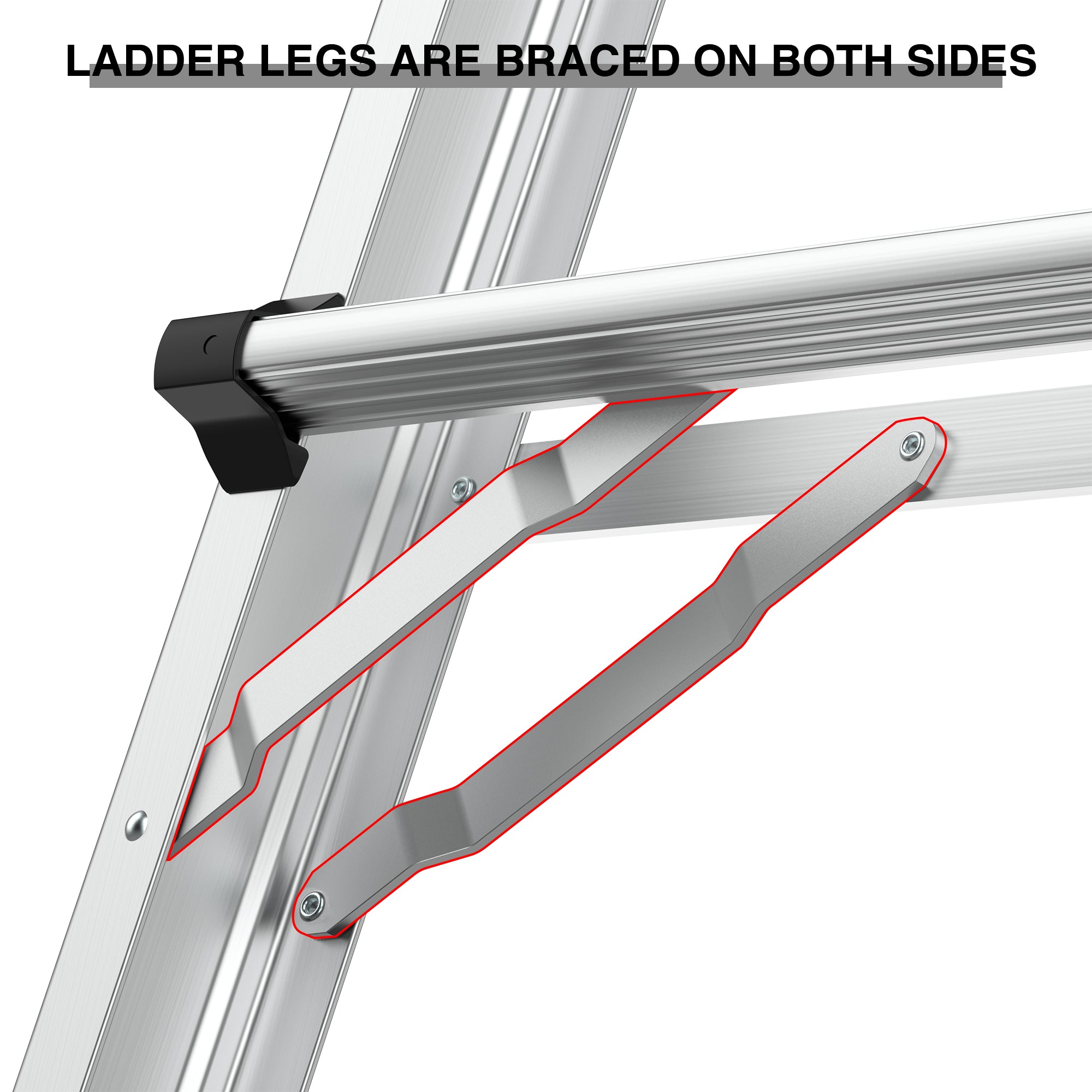 22 FT Aluminum Multi‑Position Ladder with Wheels — 300 lb Capacity, A‑Frame, Extension & More, Metallic Grey