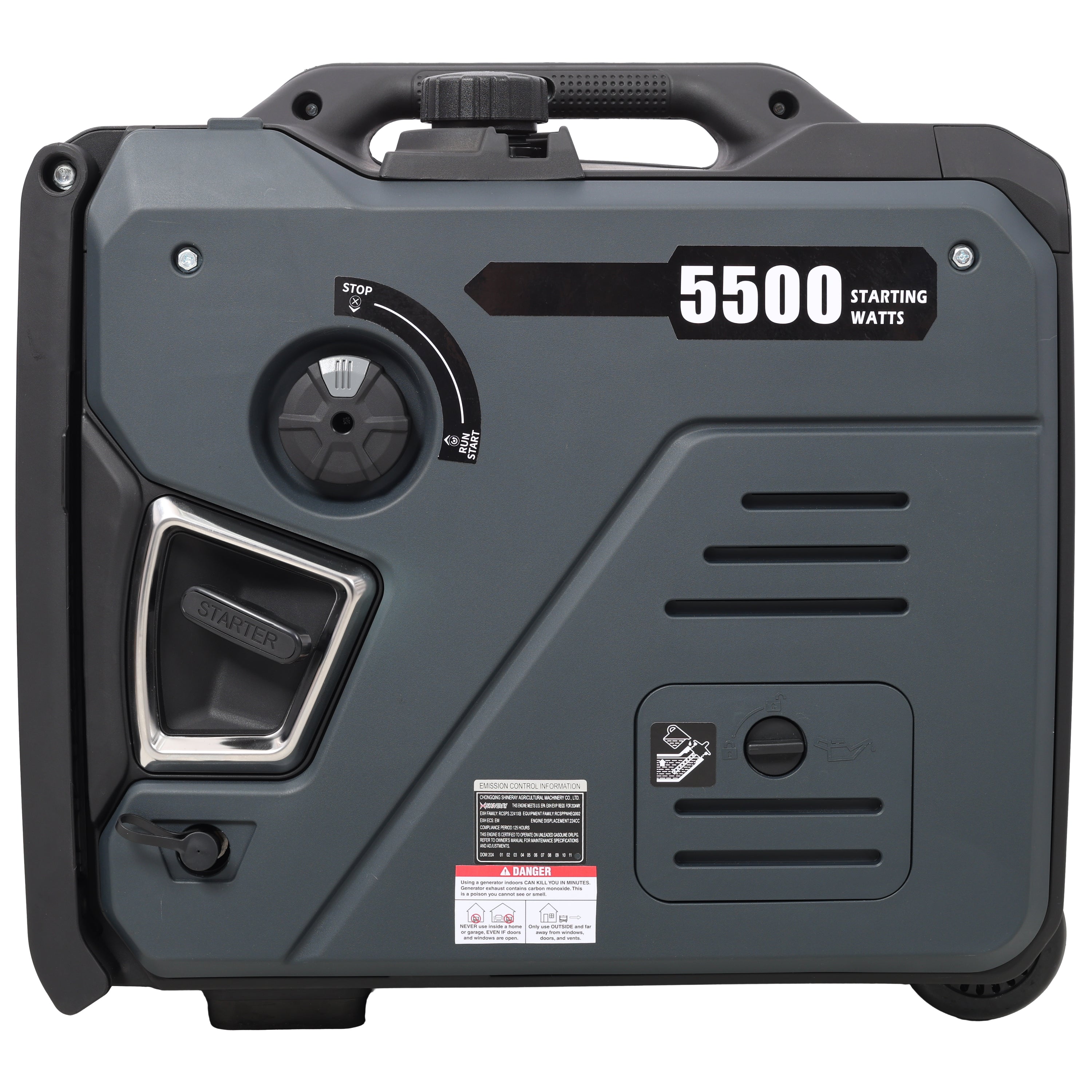 Super quiet Inverter Generator 5.5KW portable generator electric&remote start, foldable handle with wheels, 224cc 4 stroke EPA compliant, Gas&LPG Dual Fuel, With CO Sensor for more safety using