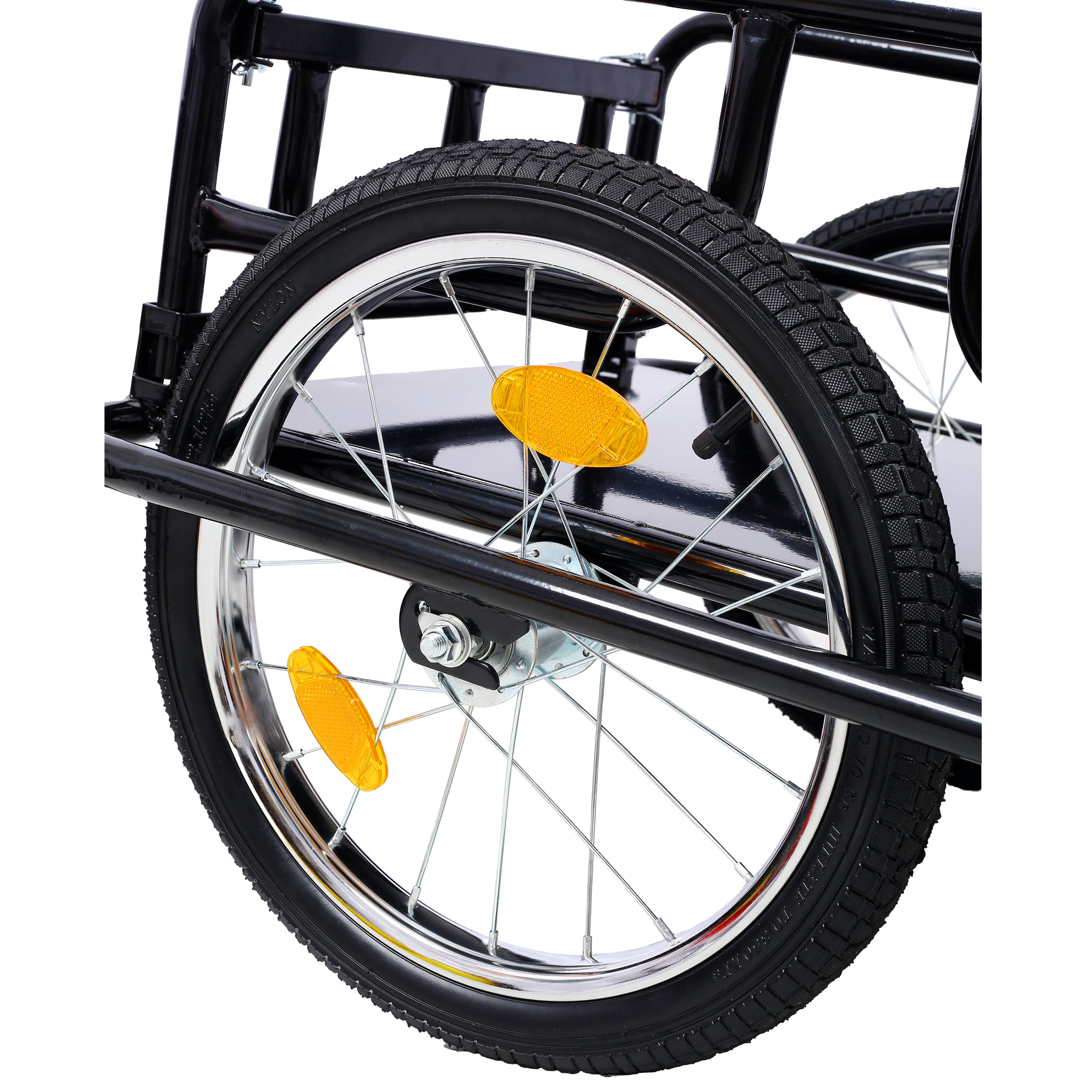 Foldable Bike Cargo Trailer with Universal Bike Hitch, Bicycle Wagon Trailer with 16" Wheels & Reflectors, Large Loading Bike Trailer Storage Cart