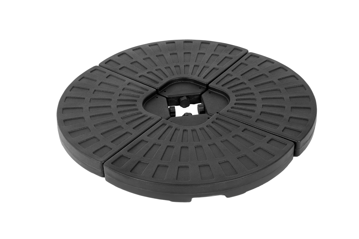 4-Piece Fillable Patio Umbrella Base Weight Plates – PE Plastic, Black
