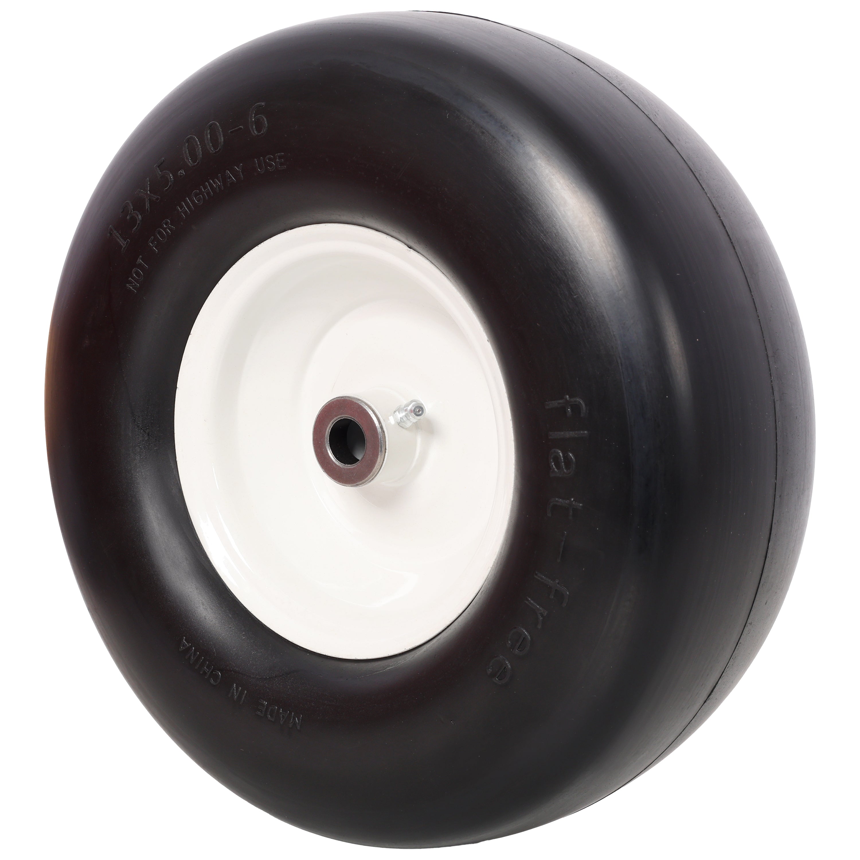 2-Pack 13x5.00-6 Flat Free Lawn Mower Tires – Zero Turn Solid Tires, Smooth Tread, 3/4" Bearing, 500 LB Capacity Each