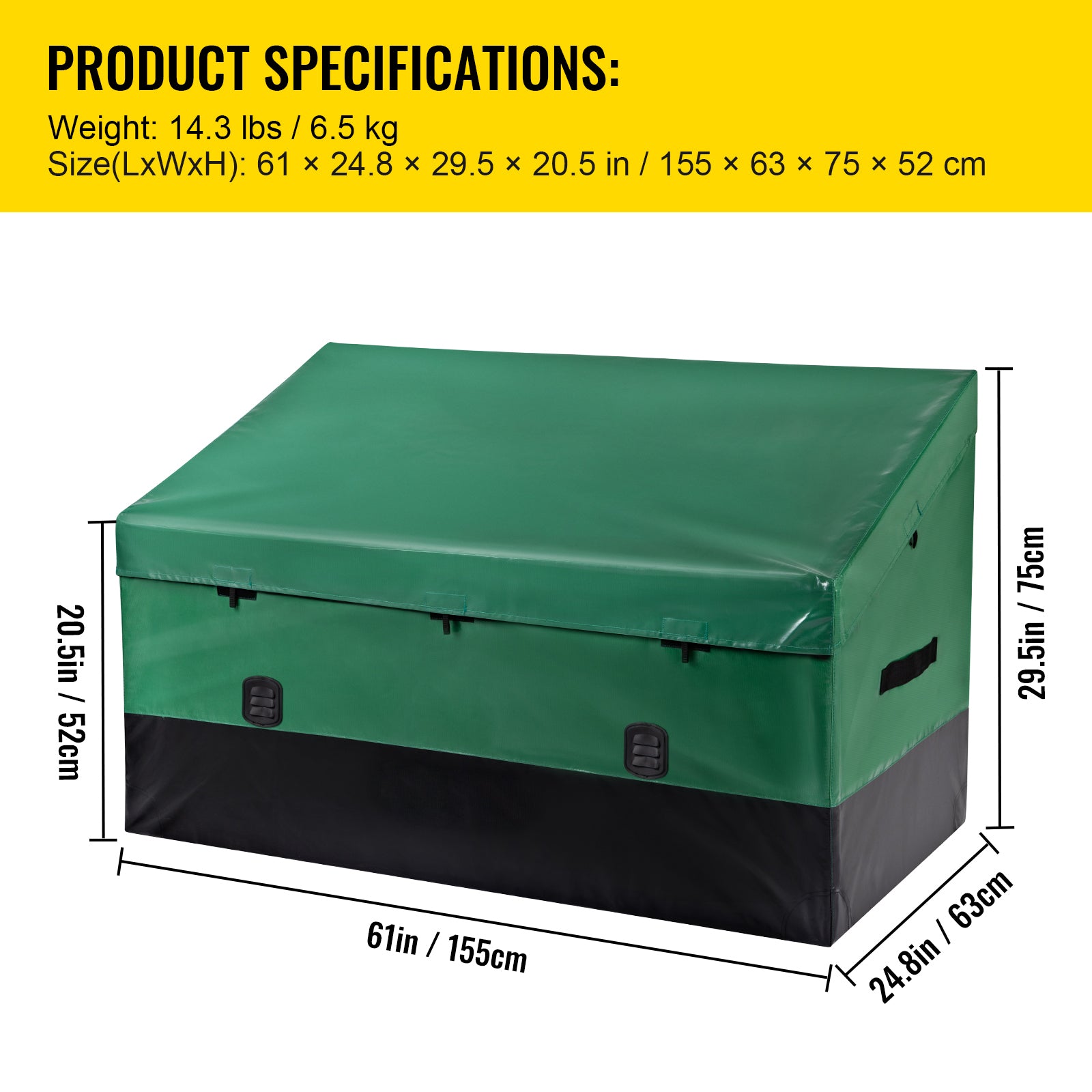 Outdoor Storage Box Patio Deck Box 150 Gallon Waterproof PE Tarpaulin