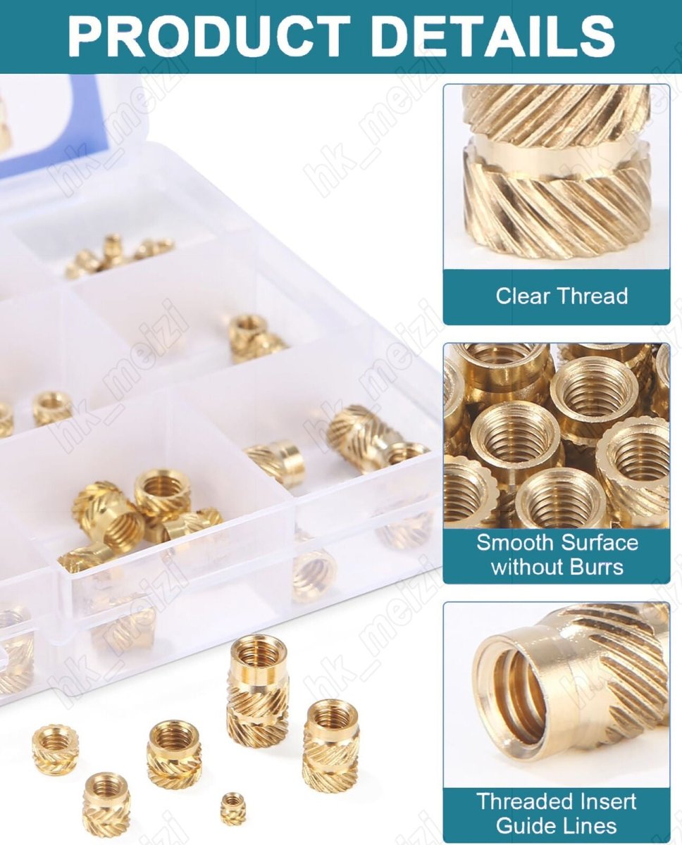 Thread insert Press - in nut Fusion nut M2 M2.5 M3 M4 M5 M6 Set 3D printing - HomeDIYer