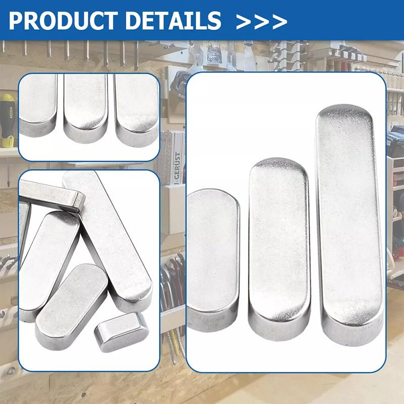 Parallel Keys Round Ends Drive Shaft Steel Type A Feather Key A2 Stainless Steel M3 - M8 - HomeDIYer