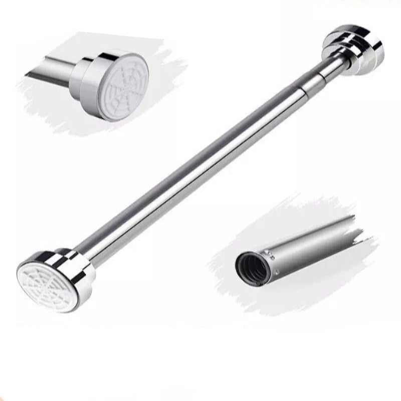 100cm Extendable Wardrobe Rod Stainless Steel Wardrobe Rail Tube Clothes Hanging Pole - HomeDIYer