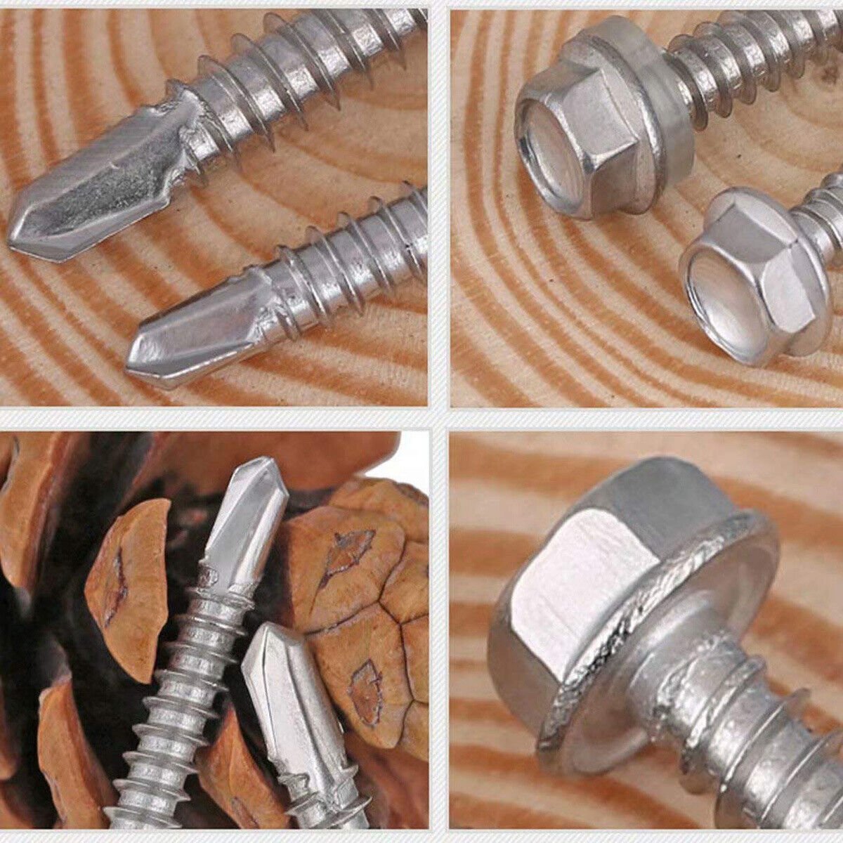 M4.2 M4.8 Hexagon Head Self Drilling Roofing Screw Set With bonded EPDM Rubber Washers - HomeDIYer