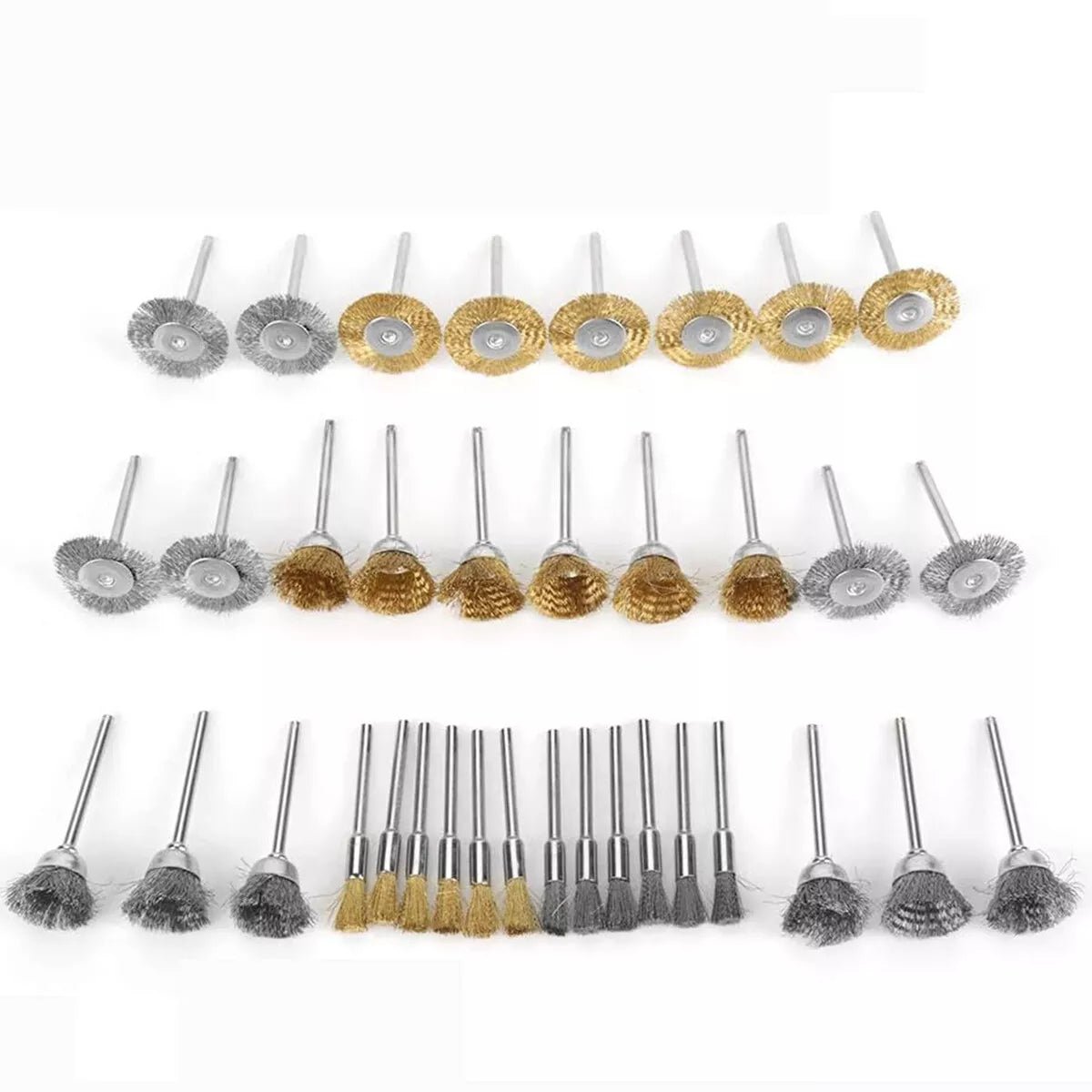 36x Steel Brass Wire Brush Disk Brush Round Brush Set Brush Drill - HomeDIYer