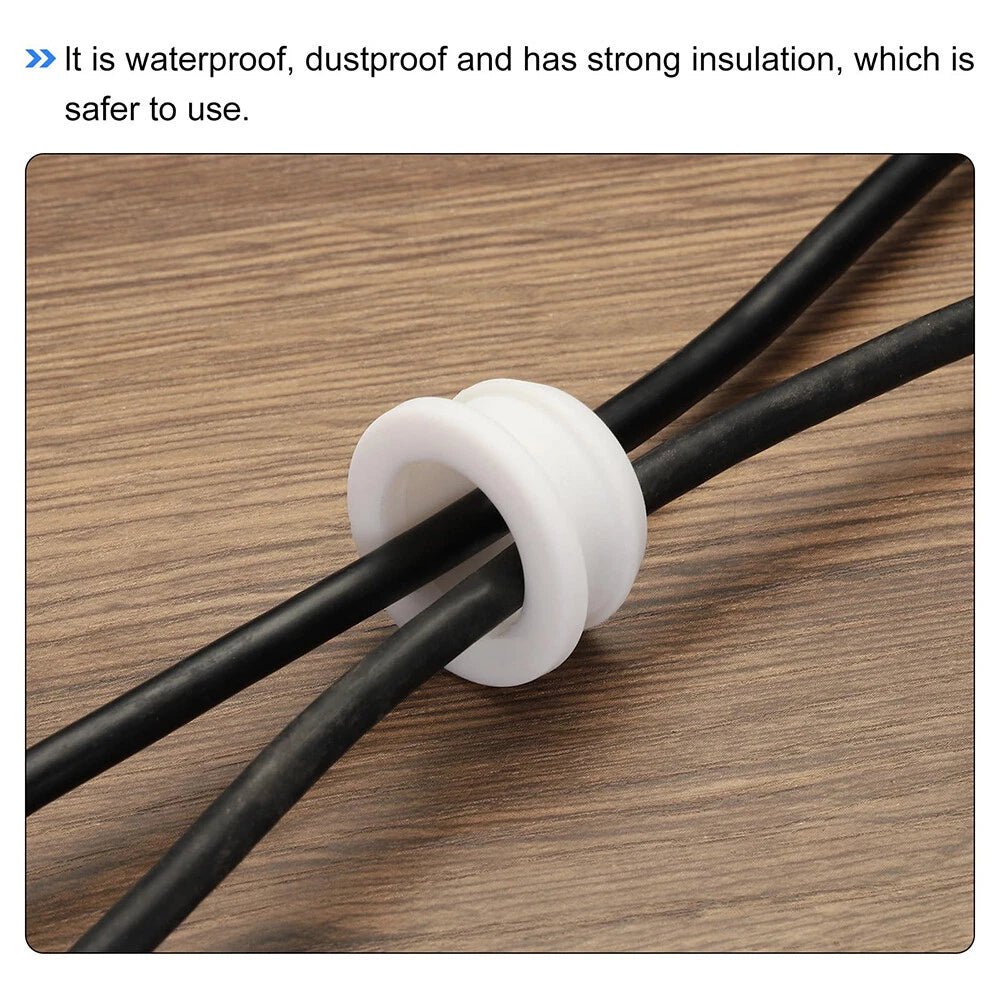 Snap Rubber Grommet Plug Seal Anti - Scratch for Electrical Box Cable Pipe White - HomeDIYer