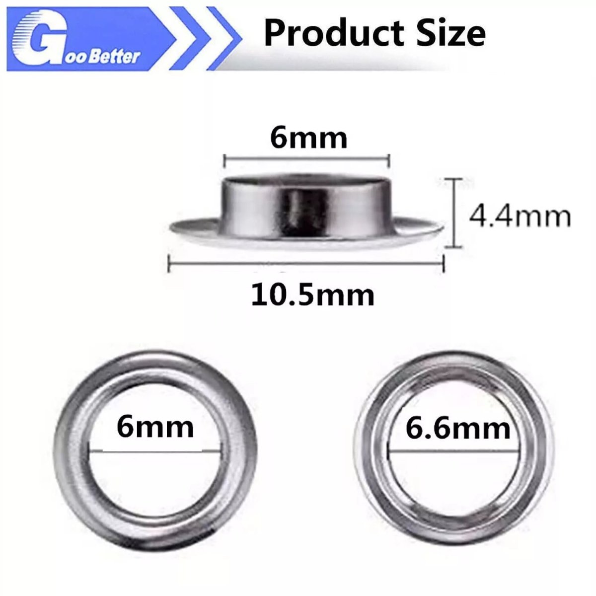 200 Sets Grommet Kit 6mm Metal Eyelet Washer for Leather Fabric Tarp Shoes - HomeDIYer