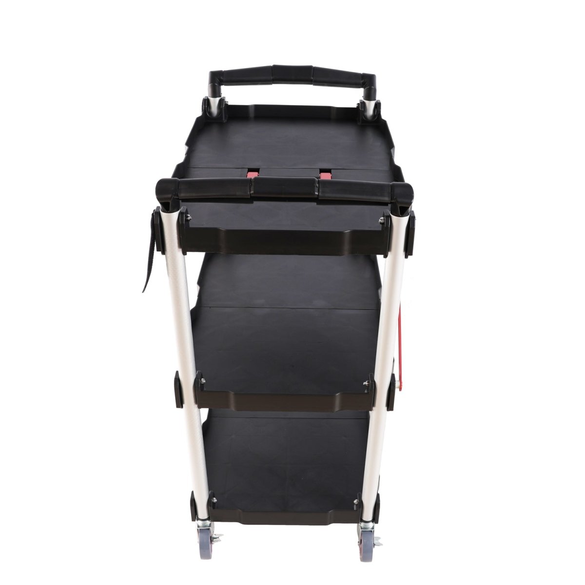 Folding service car with wheels, three - layer practical trolley, folding storage cart, suitable for family, garage, restaurant, hotel, kitchen, warehouse. No assembly required. - HomeDIYer