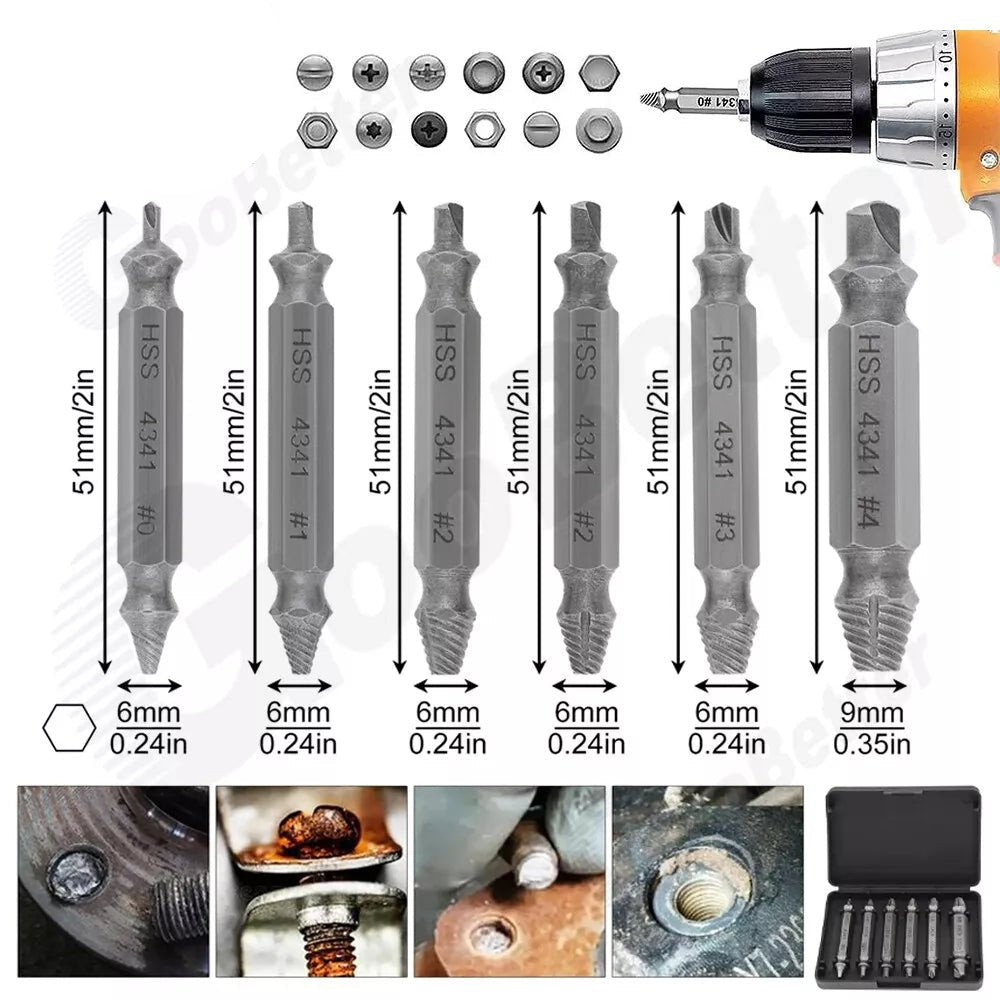 Screw Extractor 0 - 4 Set Damaged Screw Remover Tool Extractor - HomeDIYer