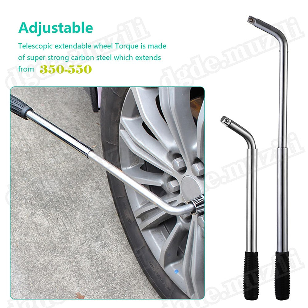 Extendable Wheel Telescopic Car Van Brace Socket Tyre Nut Wrench 17-19-21-23mm