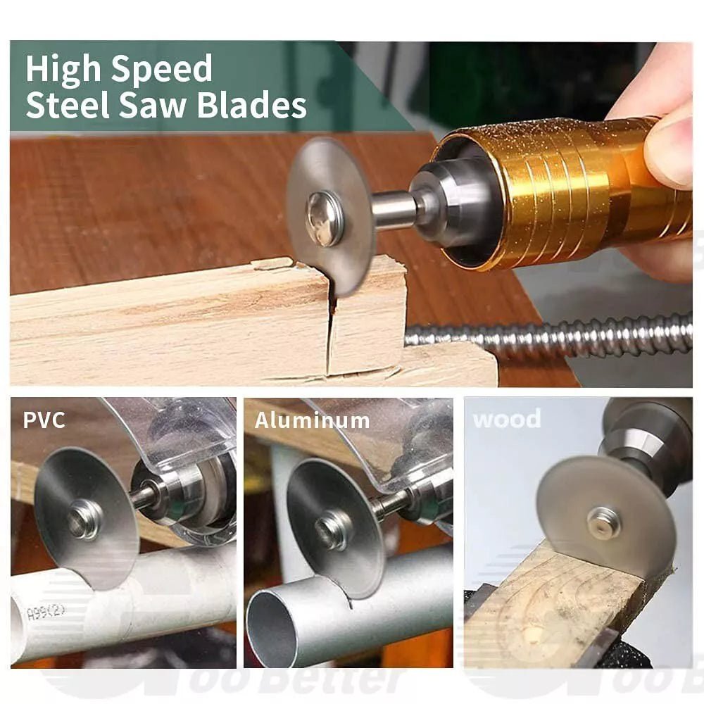 31Pcs Cutting Wheel Set for Dremel Rotary Tool HSS Circular Saw Blades Discs - HomeDIYer