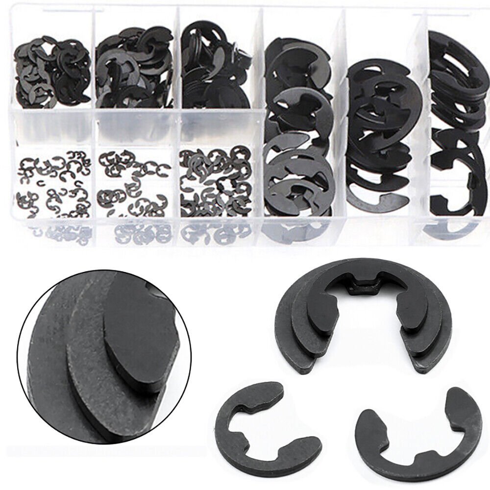 328x E - Clip Circlip Kit 1.5mm - 22mm Circlips Lock Washers Black - HomeDIYer