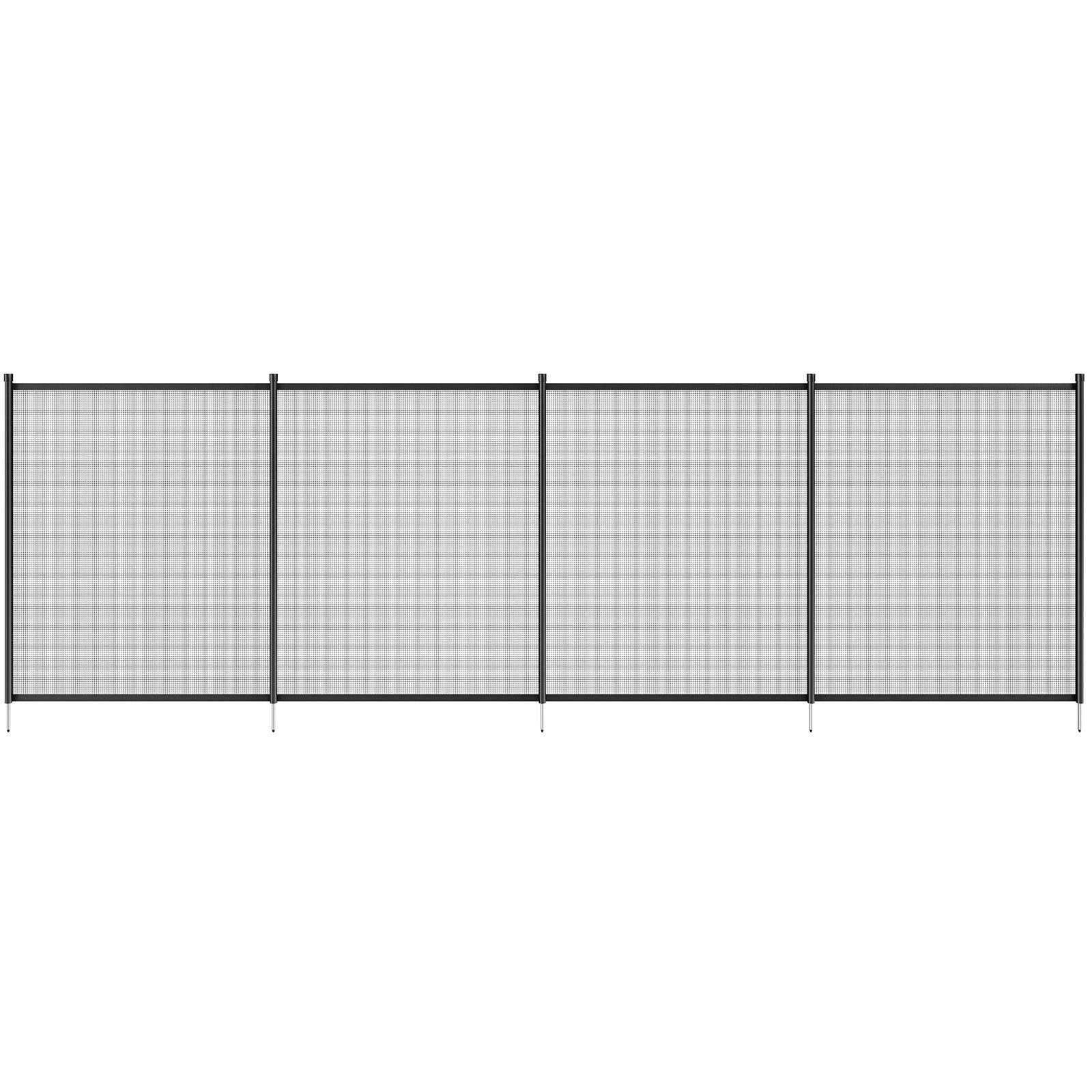 4ft x 72ft Removable Pool Safety Fence — DIY Child & Pet Protection Mesh for Inground Pools Black
