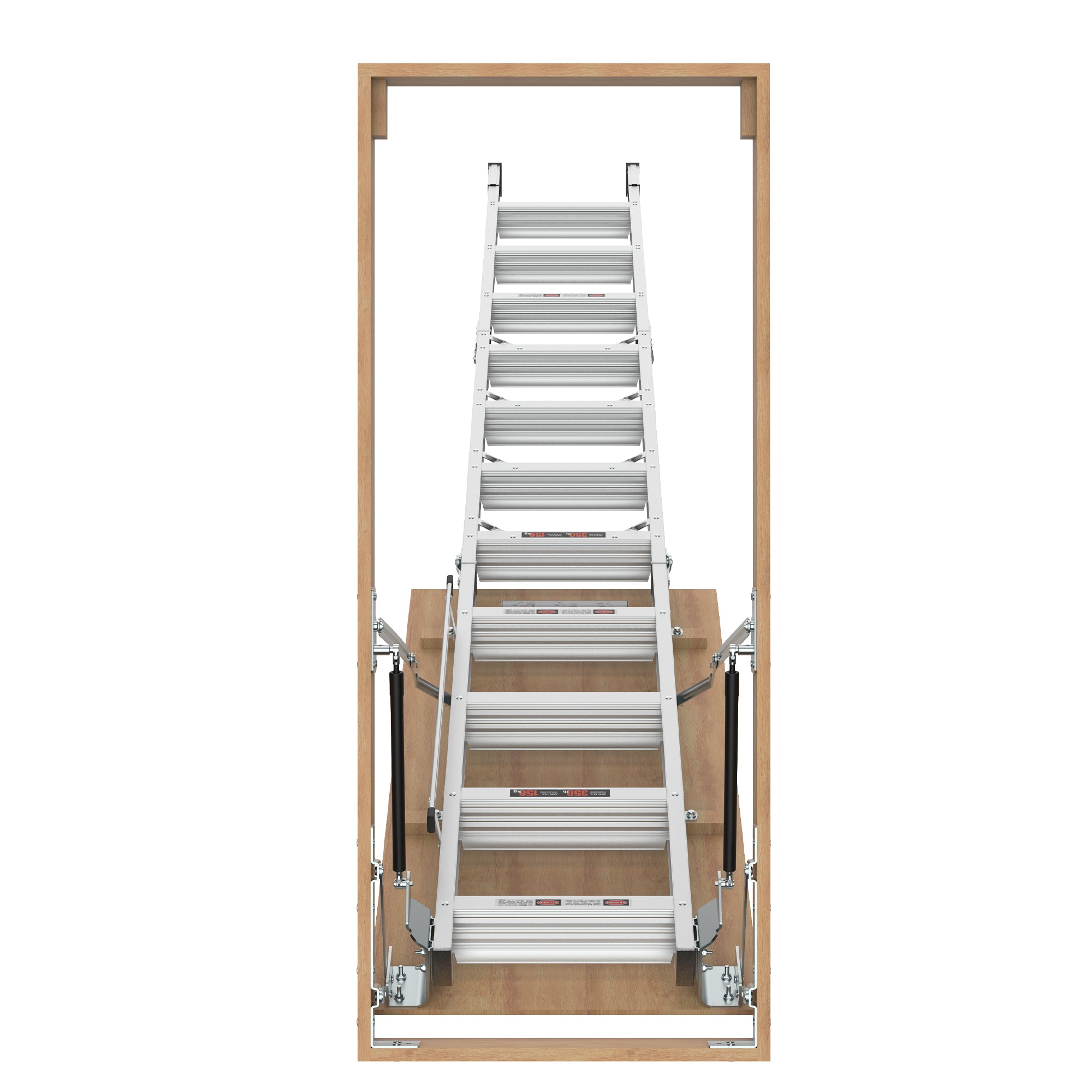 Aluminum Attic Ladder – 350 lb Capacity, 22.5" x 54" Opening, Fits 7'8" to 10'3" Ceilings, Metallic Grey