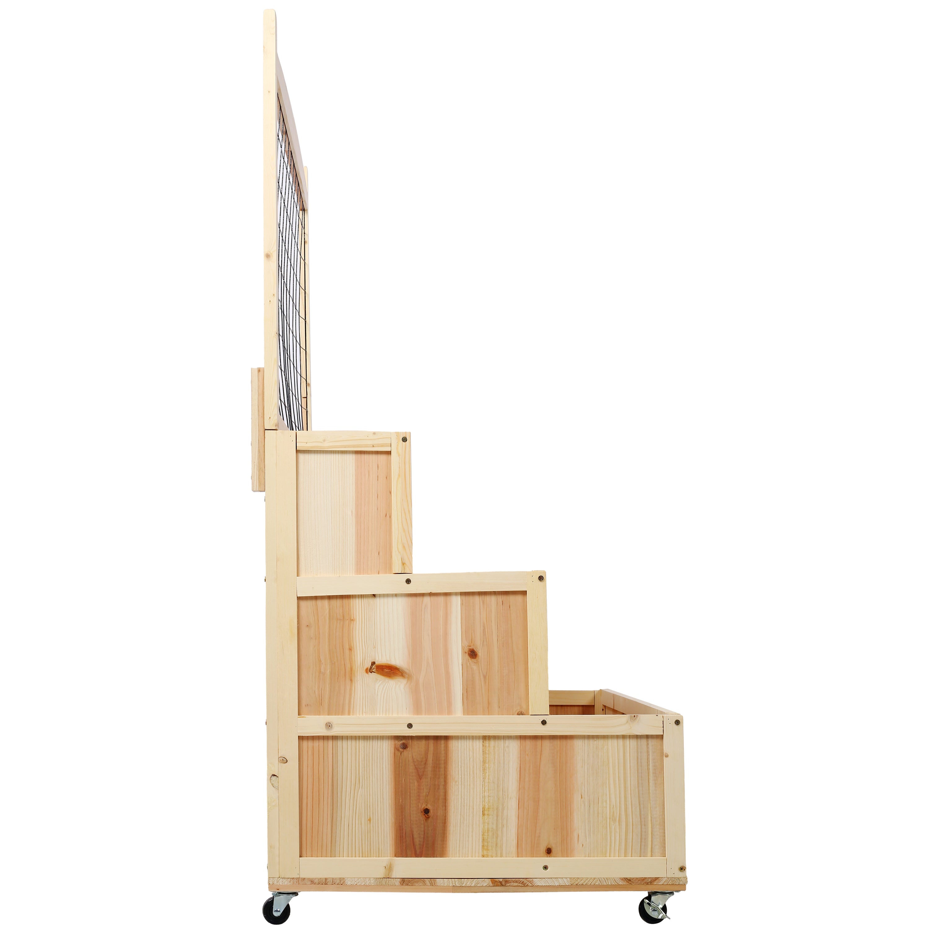 3-Tier Raised Garden Bed with Trellis – Vertical Planter Box with Wheels & Storage