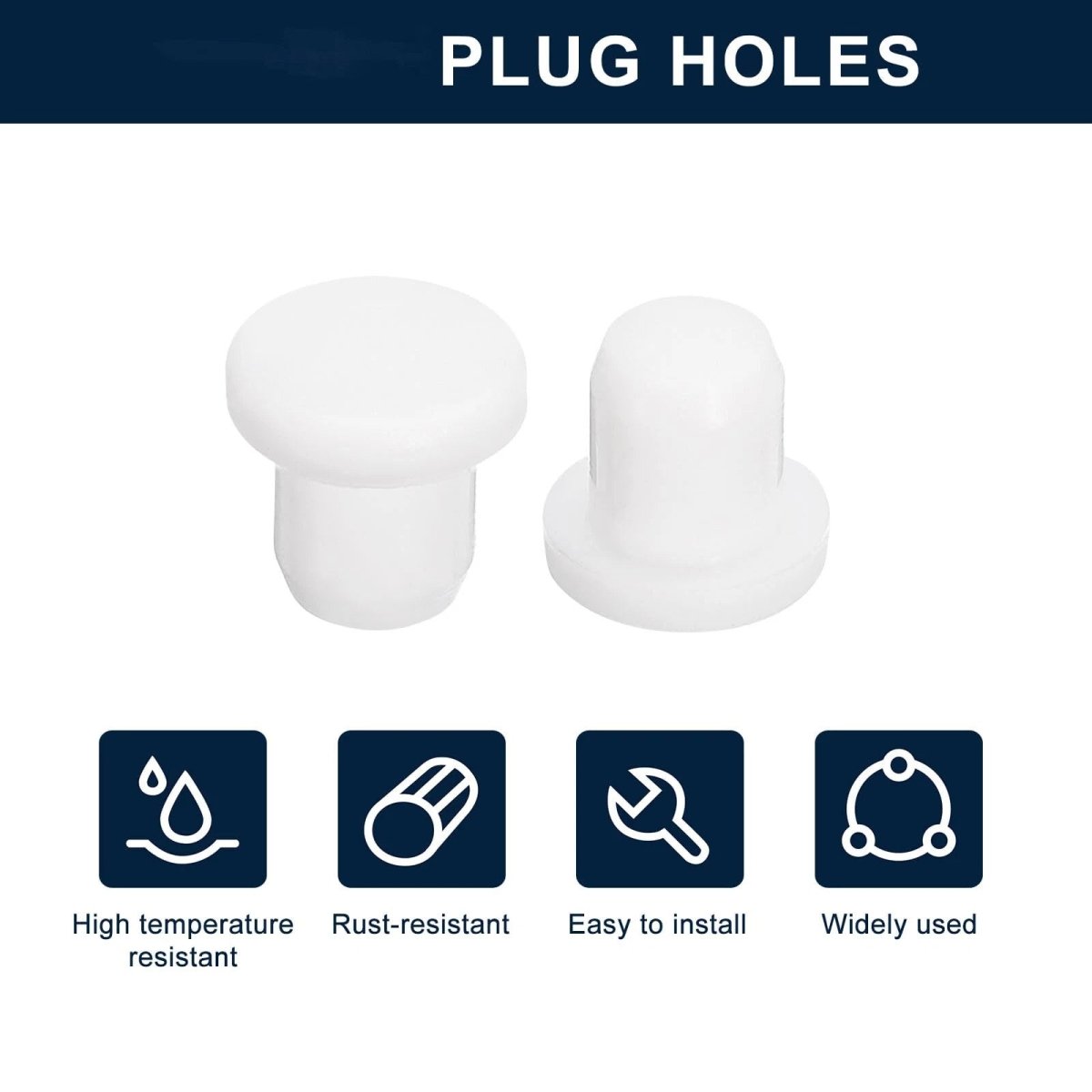 White Hole Plug End Cap Round Solid Silicone Rubber Blanking Seal Bung 3mm - 14mm - HomeDIYer