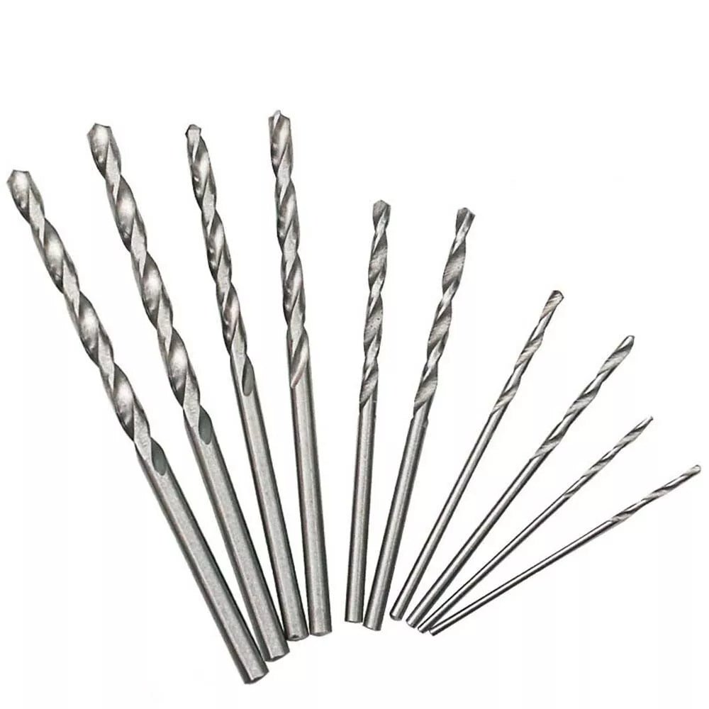 Mini hand drill with 10 twist drill bit set - wood model making PCB jewelry crafting - HomeDIYer