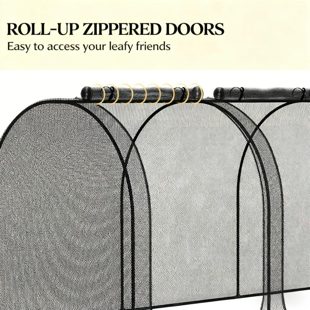 Easy to use Crop Cage,Plant Protection Tent,with Zippered Doors,Storage Bag and Ground Stakes
