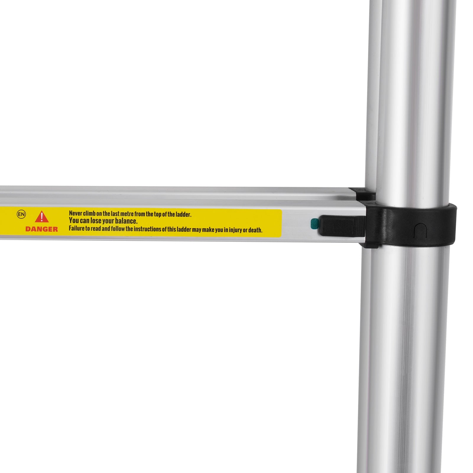 12.5FT Telescoping A‑Frame Ladder with Stabilizer Bar — 375 lb Capacity, Aluminum, Silver