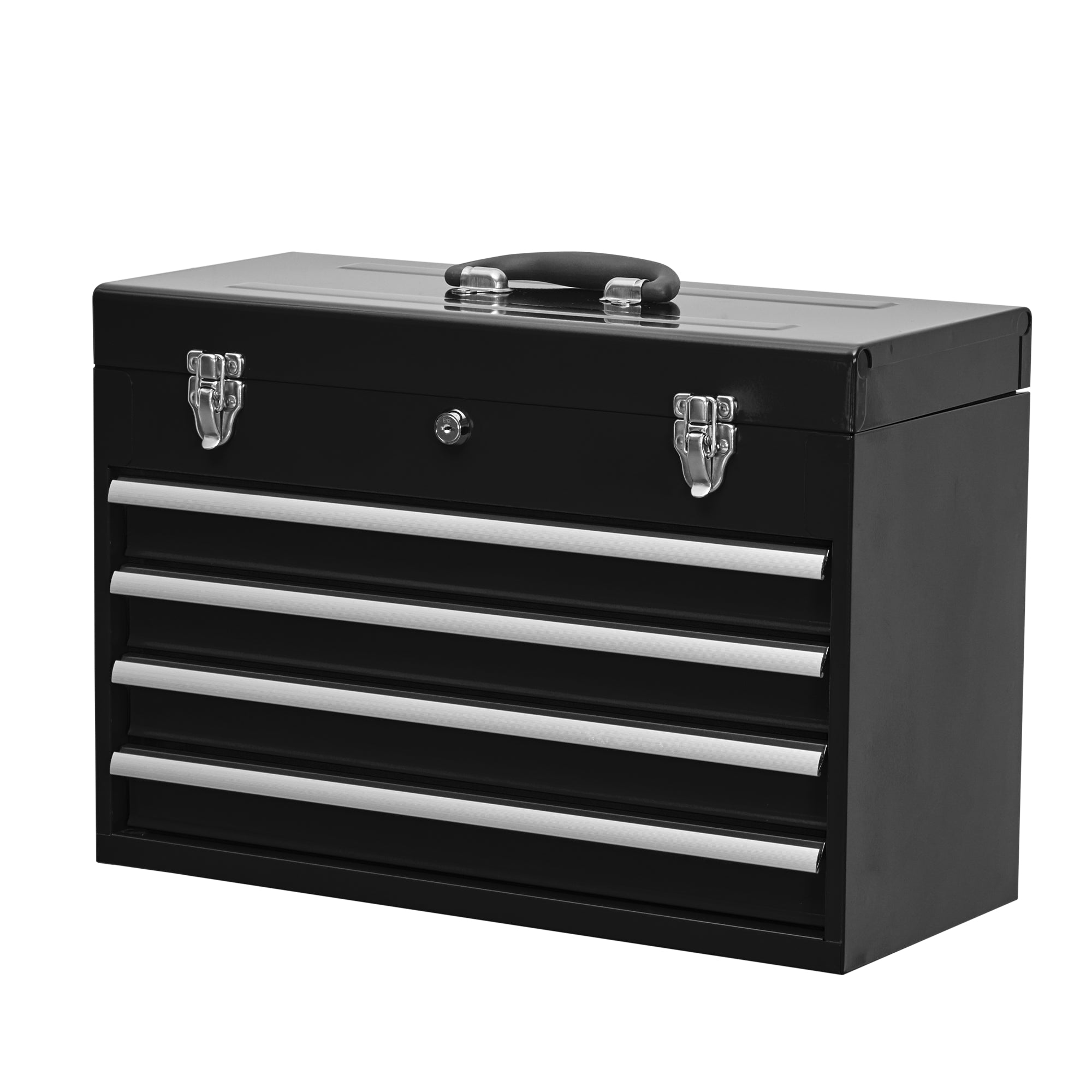 4-Drawer Steel Tool Chest – Portable Metal Tool Box with Cylinder Lock & Powder Coat