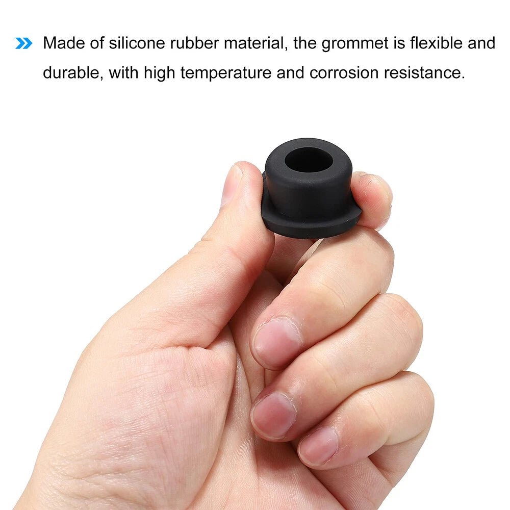 5mm - 201.5mm Silicone Rubber Grommet Plug Bungs Cable Wiring Protect Bushes Black - HomeDIYer