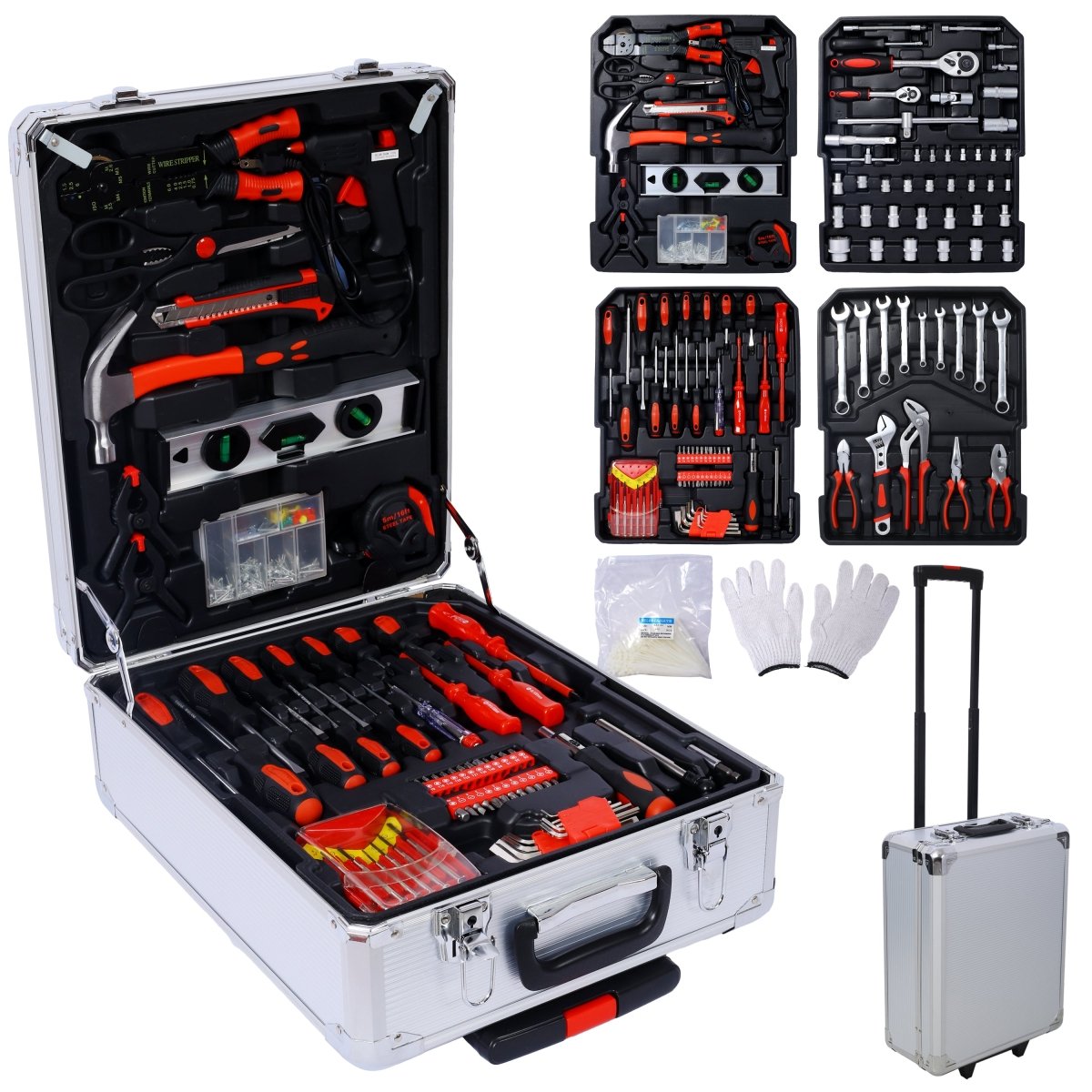 899pc Professional Tool Kit with 4 - Drawer Rolling Case - HomeDIYer