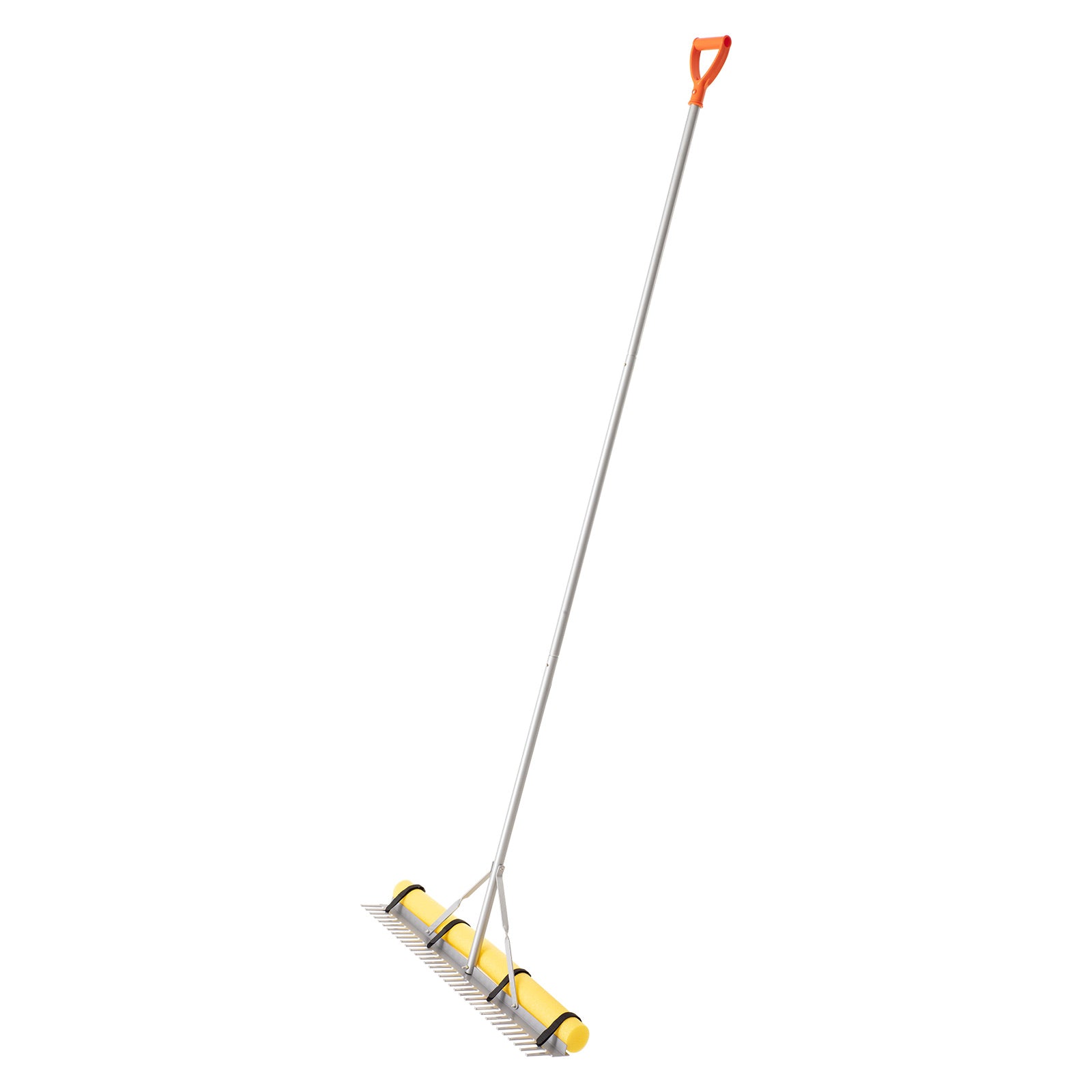 Landscape Rake, 36 inch Wide Head 102 inch Handle, Large Heavy Duty Aluminum Landscaping Leaf Rake Tool, Asphalt Level for Loosening Soil, Garden & Yard, Pond Gravel & Beach Lawn Care, 52ft Rope