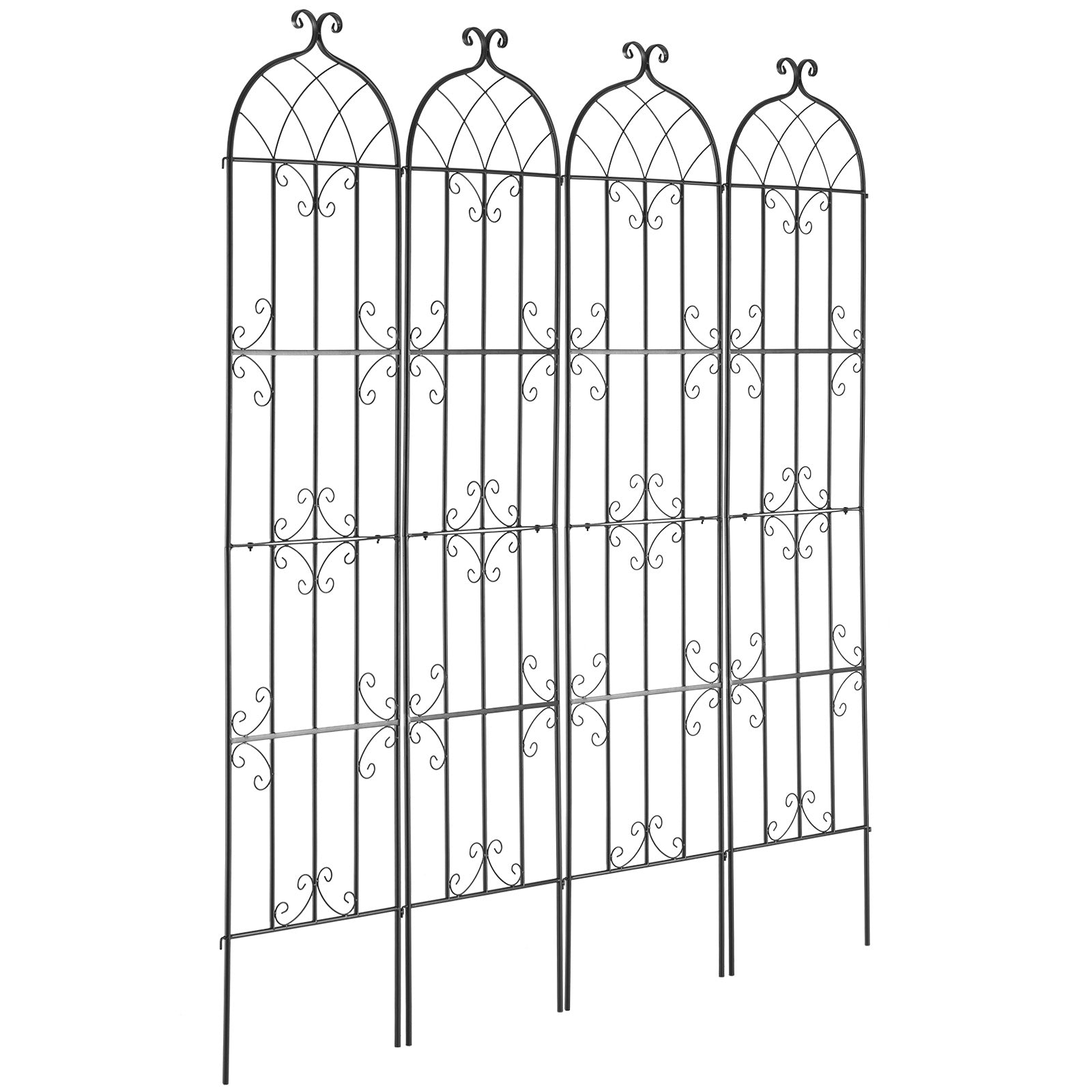 4 Packs Metal Garden Trellis for Climbing Plant Support 87x20 in Rustproof