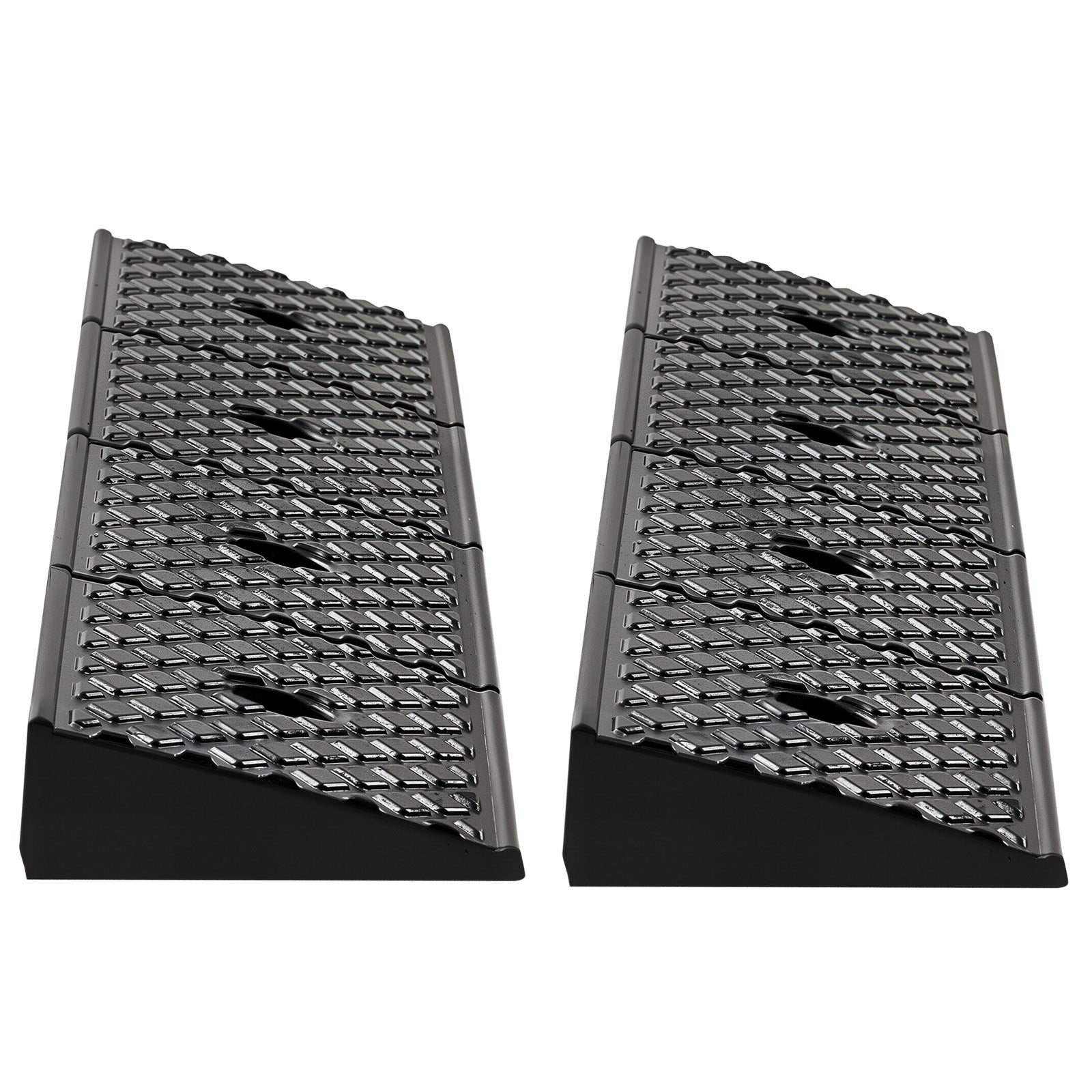 Rubber Curb Ramp, 33069 lbs Load Capacity, 2 Inches Rise Height Heavy Duty Rubber Threshold Ramp with Drainage Tank for Wheelchairs, Strollers, Motorcycles, Cars, Lawn Mowers & Trailers, 2 Pack