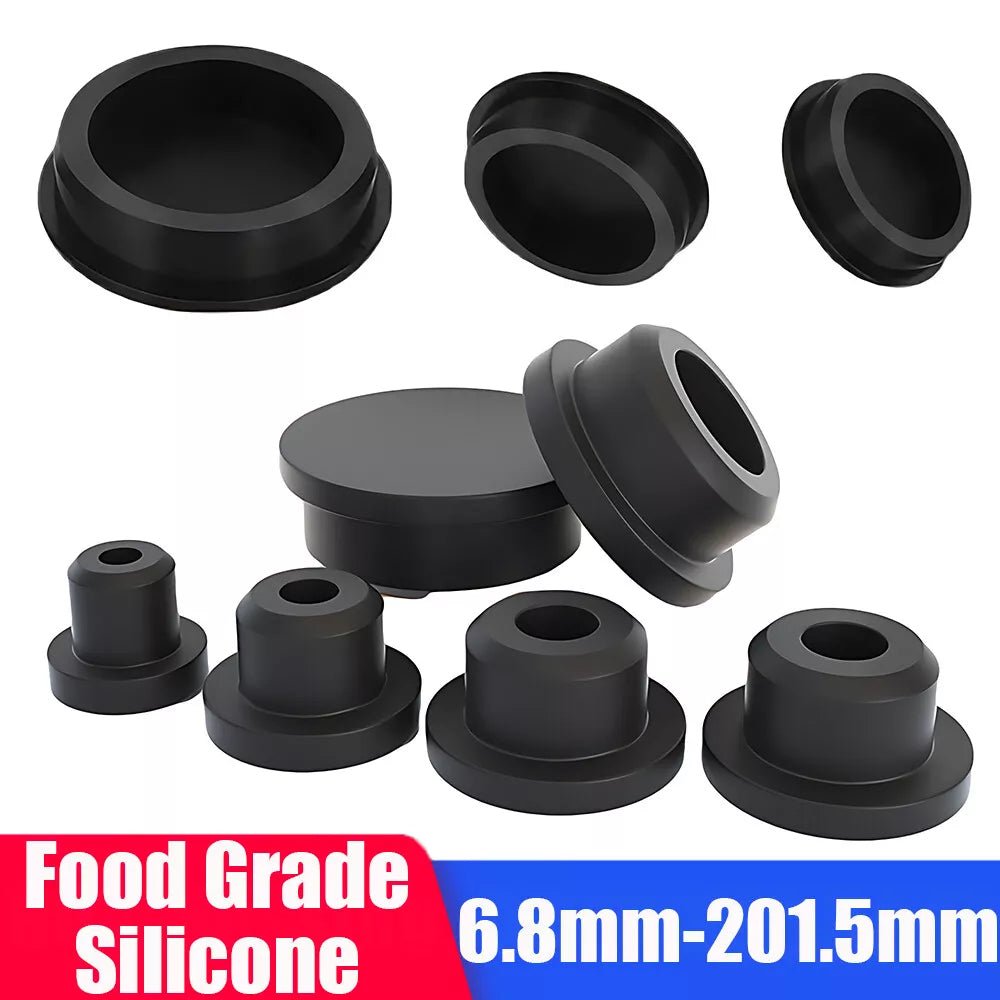 Black Silicone Rubber Blanking End Caps Tube Pipe Inserts Plug Bung 6.8 - 201.5mm - HomeDIYer