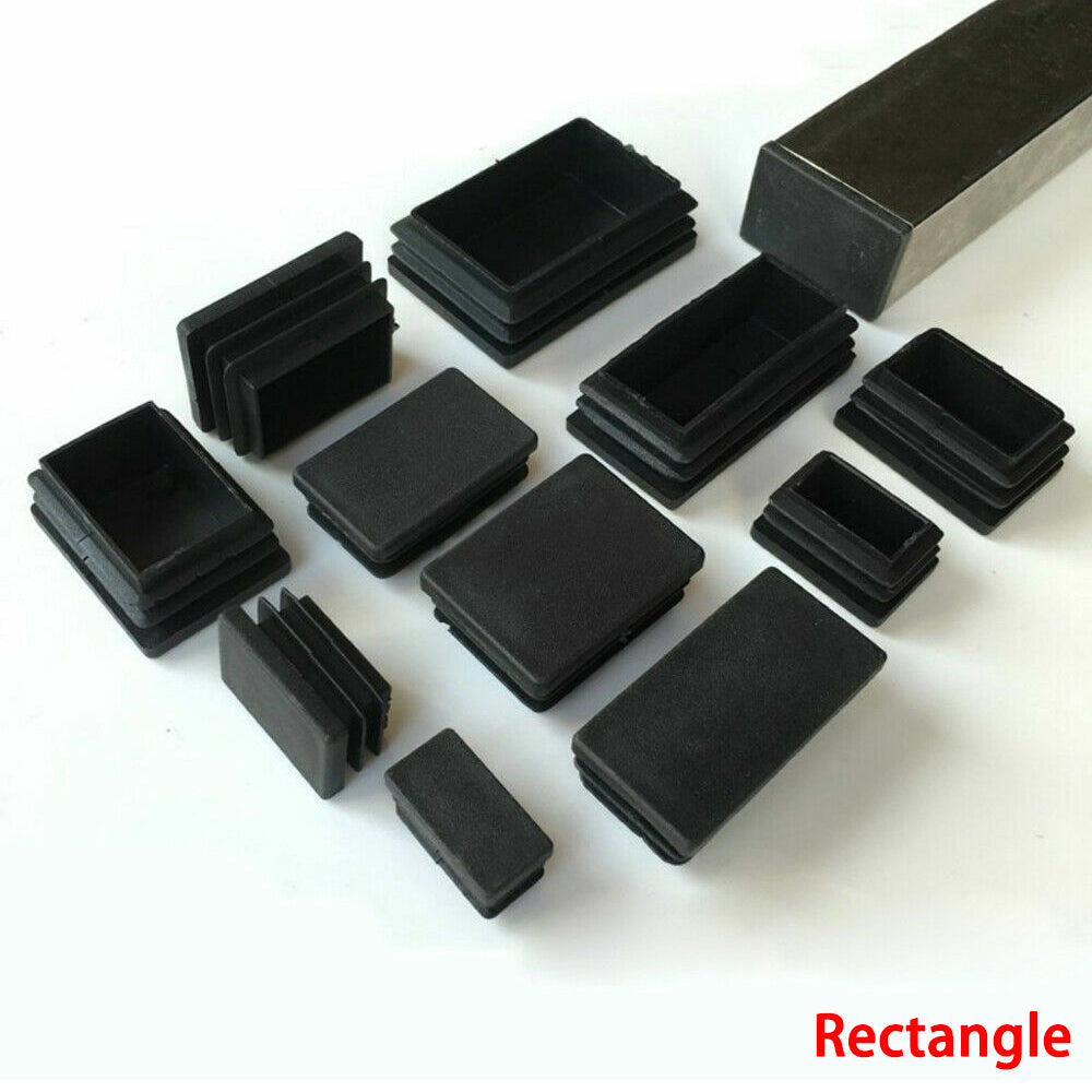 Black square plastic blanking end caps, durable plug bungs ideal for pipe/tube sealing applications
