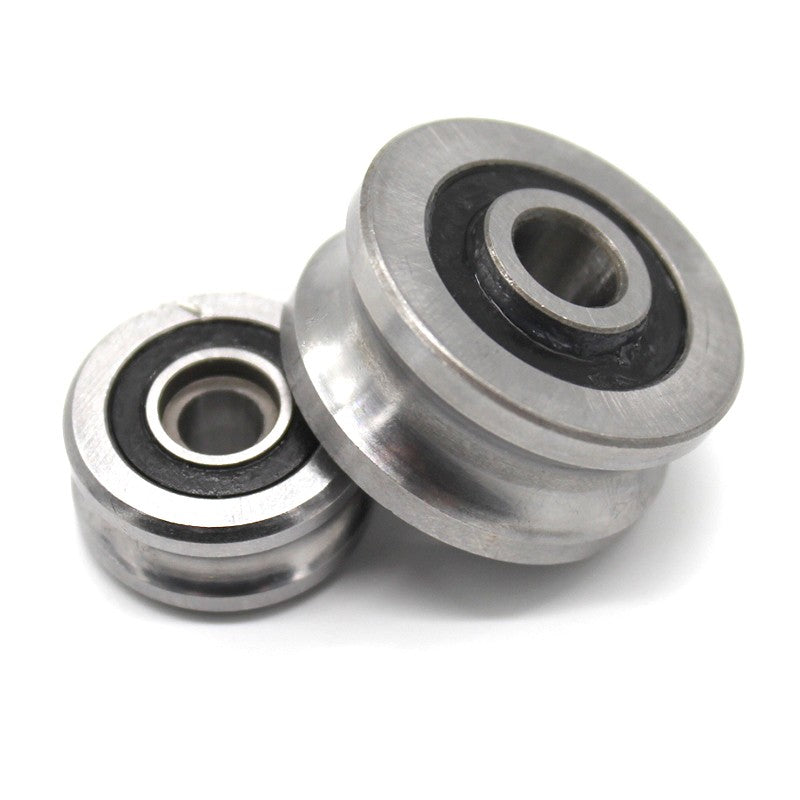 3-8mm Metal Pulley Wheel U/V Grooved Sealed Ball Bearings Rope Wire Guide Roller