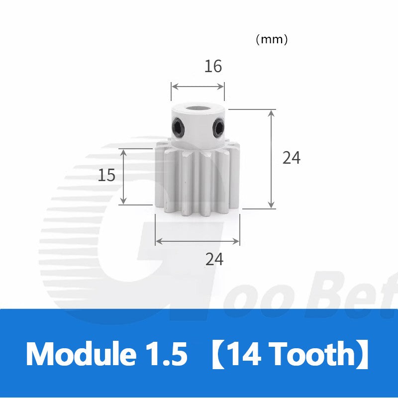 Spur Gear Aluminium Mod 1.5 with Hub 12- 32 Tooth Pinion Motor Gear Bore 6-20mm