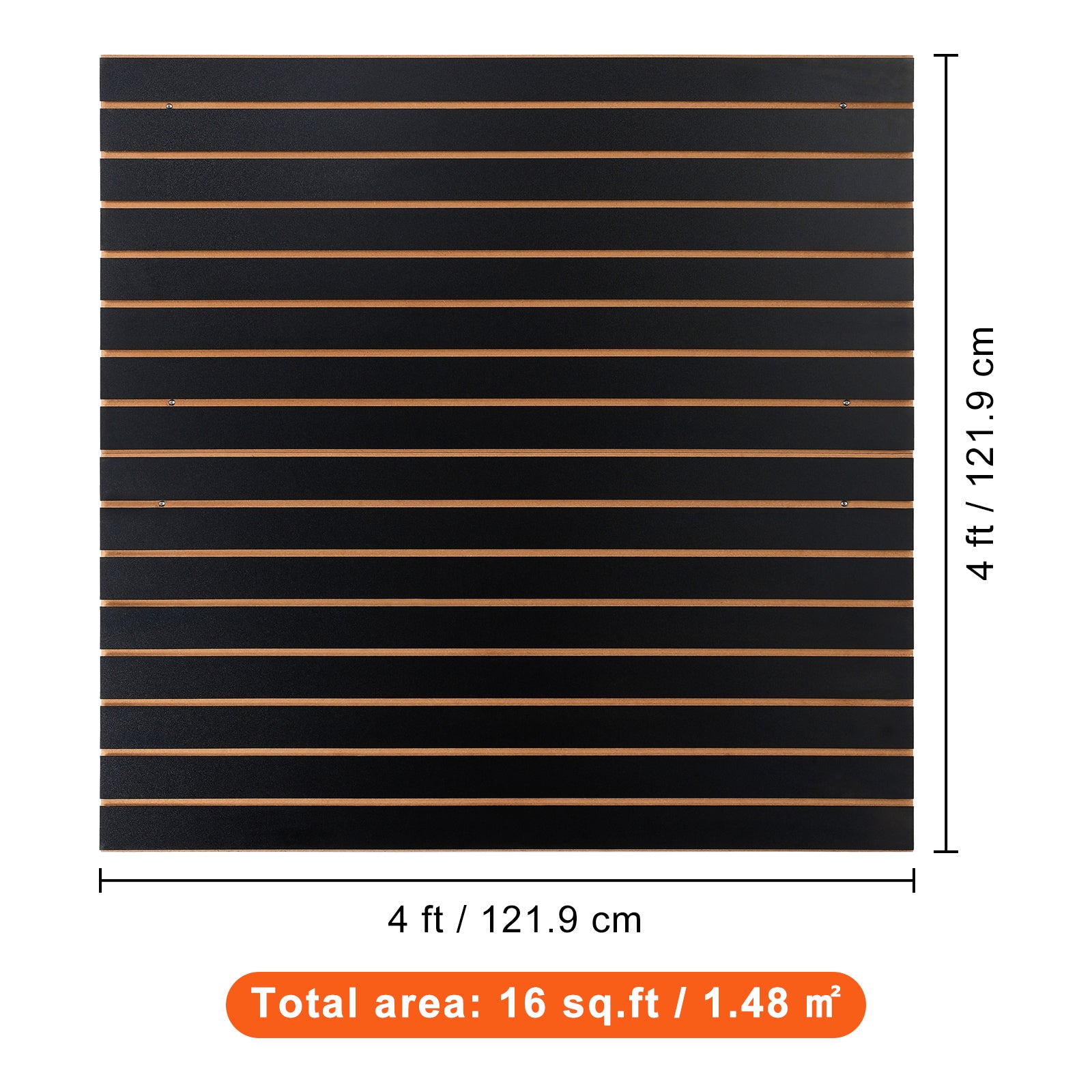 Slatwall Panels, 4 ft x 2 ft Black Garage Wall Panels 24"H x 48"L (Set of 2 Panels), Heavy Duty Garage Wall Organizer Panels Display for Retail Store, Garage Wall, and Craft Storage Organization