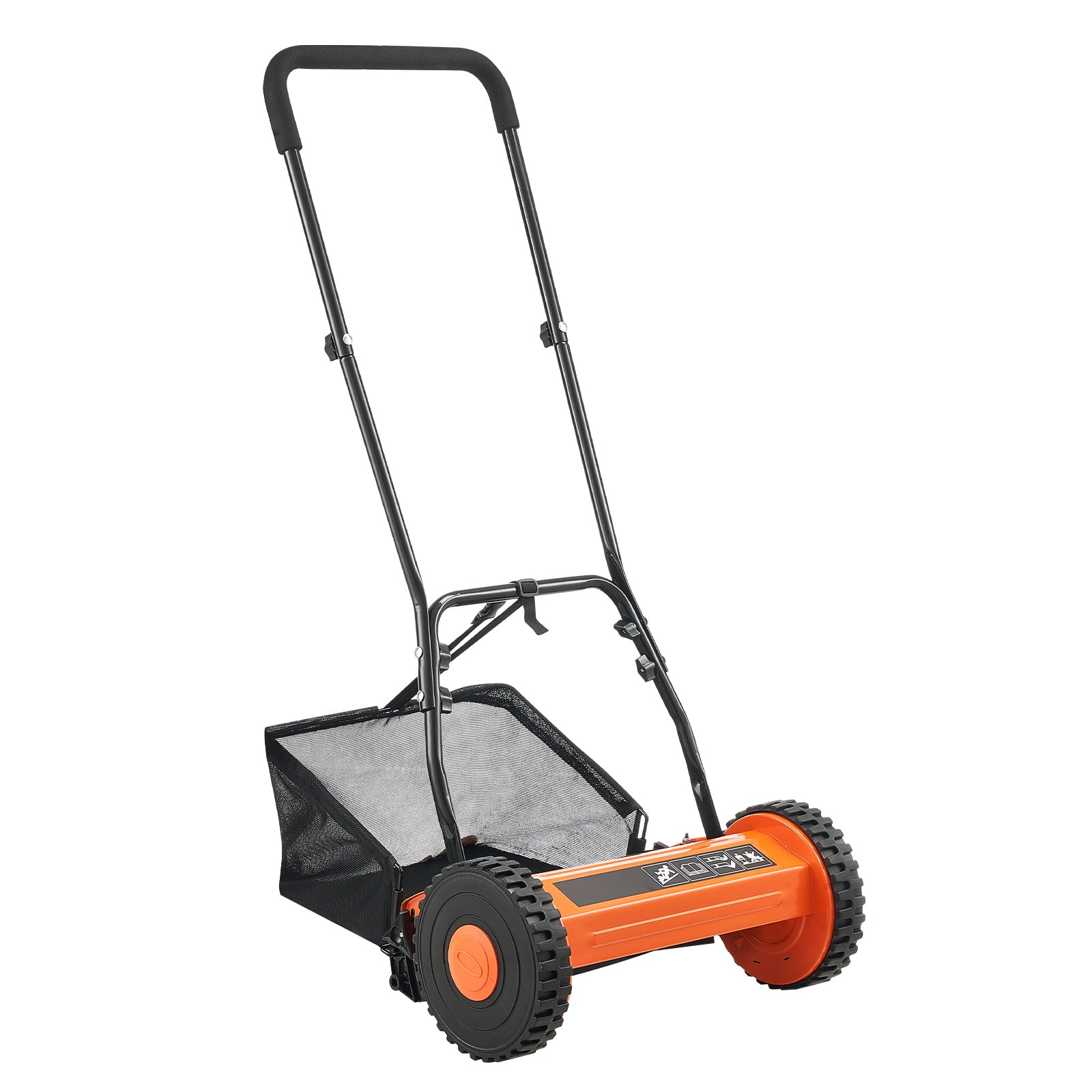 16" Manual Push Reel Lawn Mower 5-Blade Adjustable Height Grass Catcher 2 Wheels