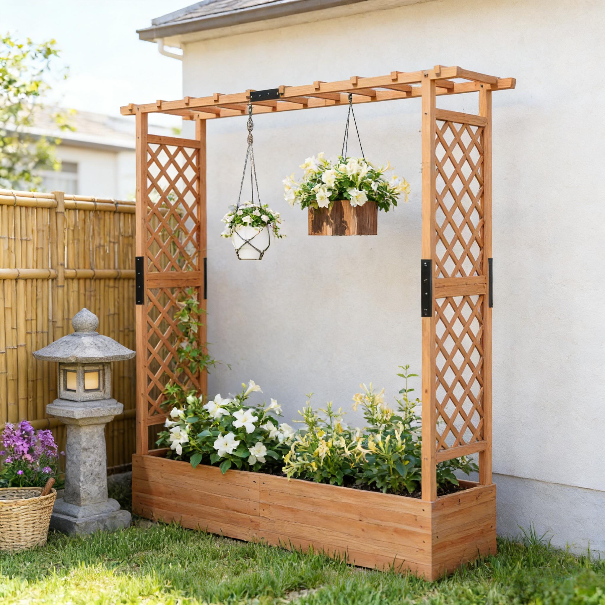 Trellis Planter Box,Wooden Planter Box