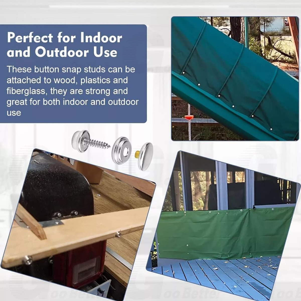 152pcs Snap Fasteners Press Studs Kit Poppers Buttons Tool Set Heavy Duty 15mm - HomeDIYer