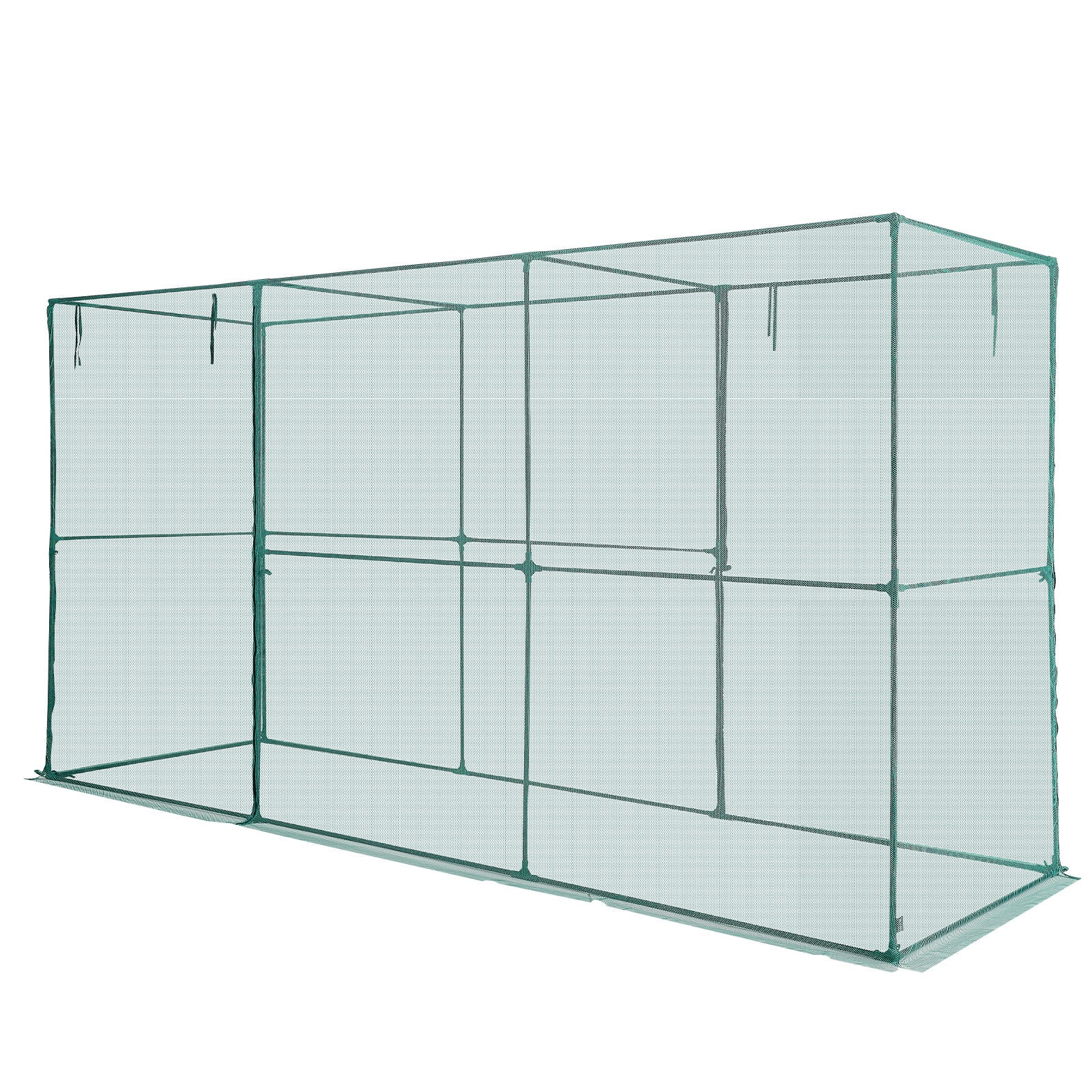 Crop Cage, 11.6 x 3.9 x 6.3 ft Plant Protection Tent with Zippered Door, Wind-Resistant Tall Crop Cage, Easy to Install, Outdoor Raised Bed Cover, Tomato Plant Netting for Garden Patio Lawn