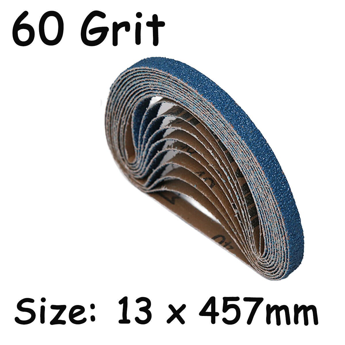 13x457mm Zirconia Corundum Sanding Belt Set 40, 60, 80 & 120 Gri For Power File - HomeDIYer