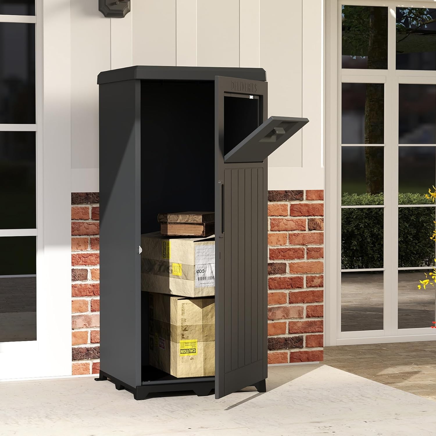 Outdoor Package Delivery Box — Large Lockable Parcel Drop Box, Waterproof & Anti‑Theft, Black