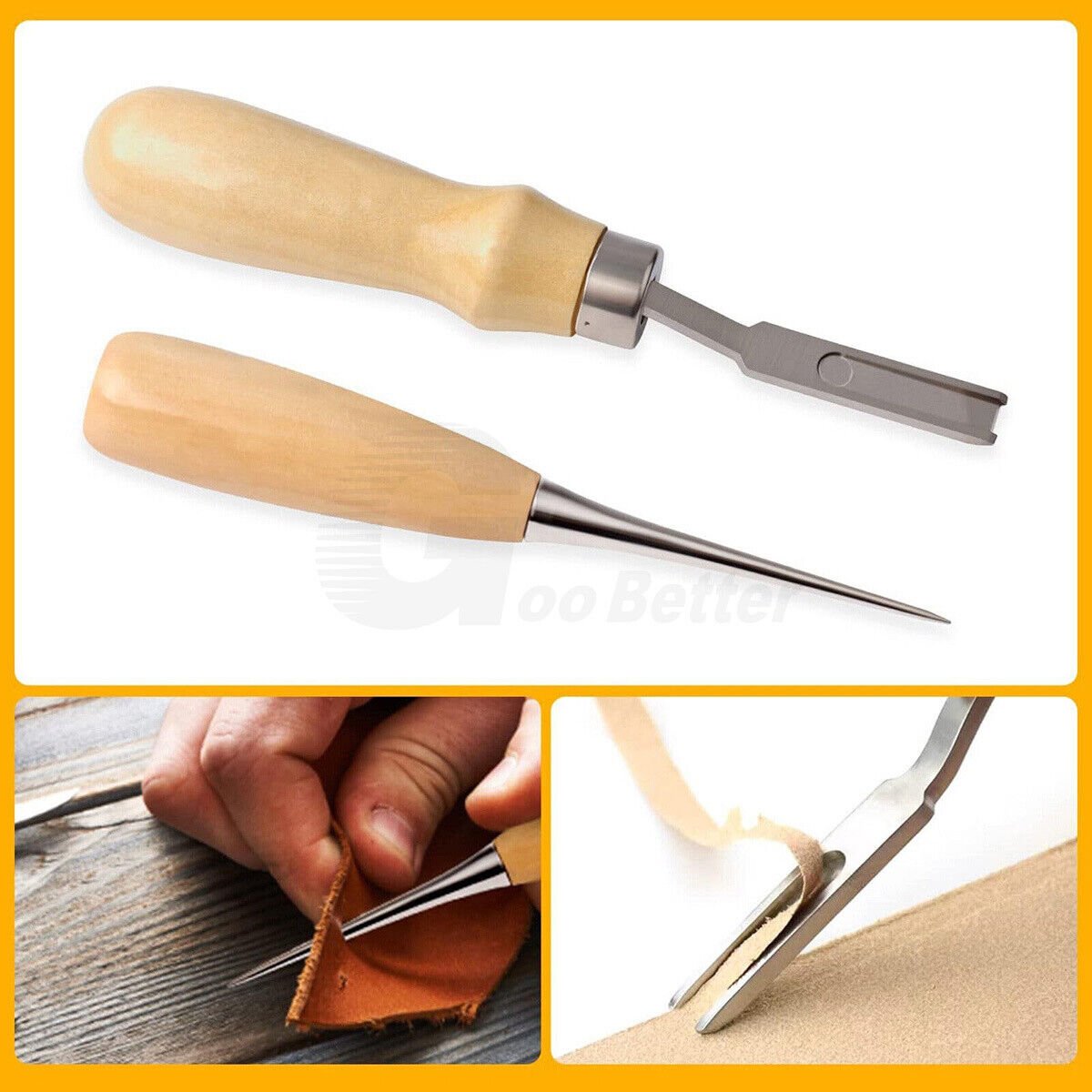 18Pcs Leather Craft Tool Set DIY Stitching Sewing Punch Carving Working Hand Kit - HomeDIYer