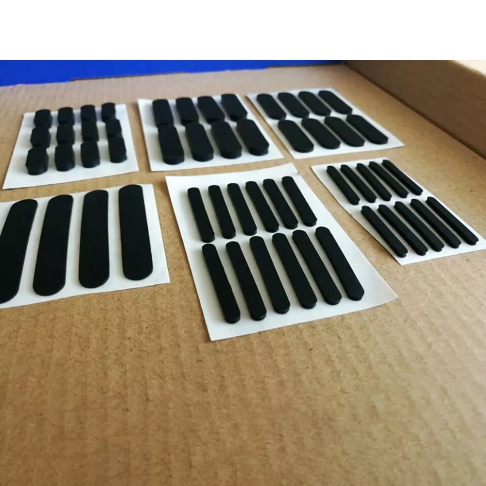 10Pcs Anti - slip Black Rubber Feet Oval Silicone Self Adhesive Stick On Pads - HomeDIYer